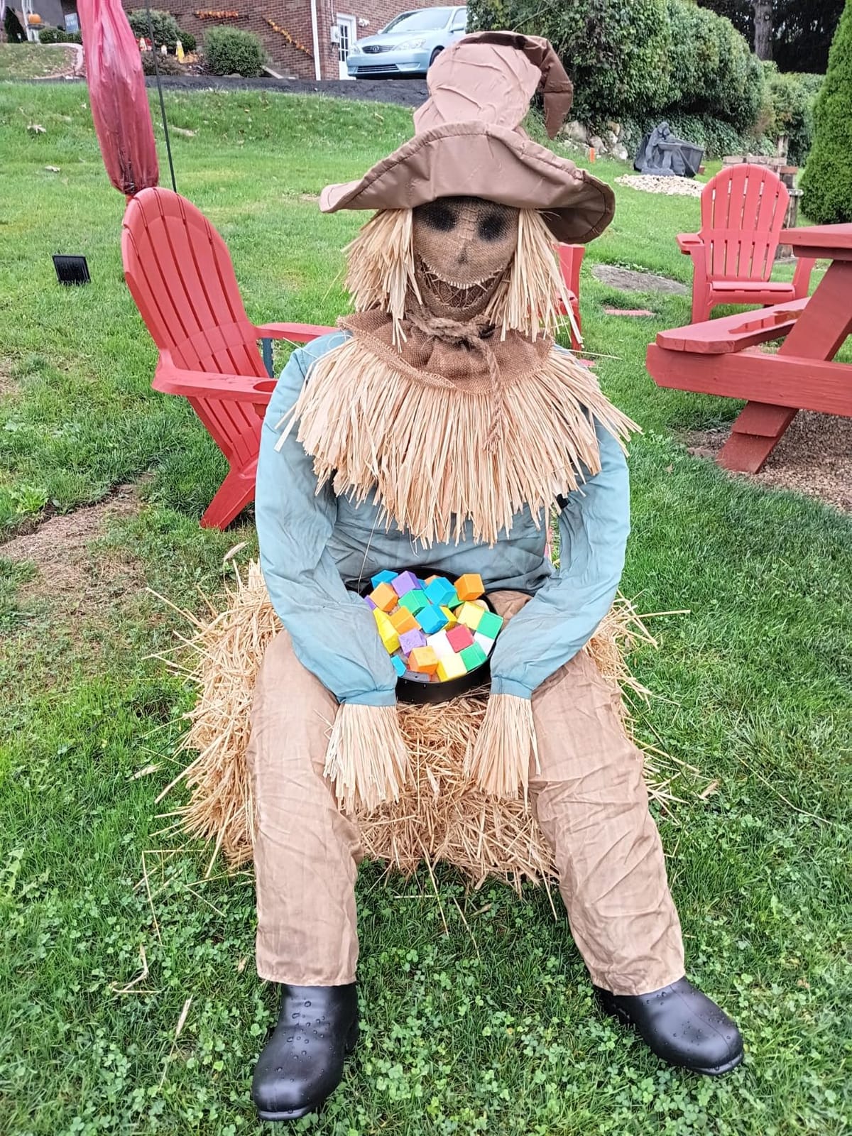Spirit Halloween 4 Ft 6 In Scary Sitting Scarecrow Animatronic, Multicolor customer photo 1
