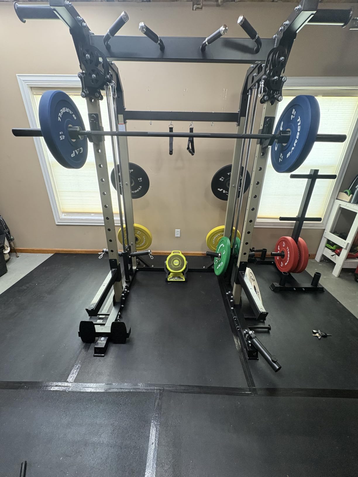 MAJOR FITNESS F22 Power Rack, 1600lbs All-in-One Squat Rack with Dual Pulley System, Heavy-Duty Steel Frame, Attachments & Storage for Home Gym Strength Training customer photo 1