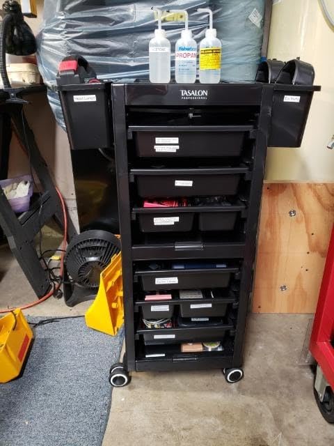 TASALON Lockable Salon Trolley Cart with Wheels and 6 Drawers & 2 Bucket | Versatile Salon Cart for Hair Stylist, Salon Rolling Cart for Extra Storage, Multi-use Cart for Salon, Tattoo, Barber customer photo 2