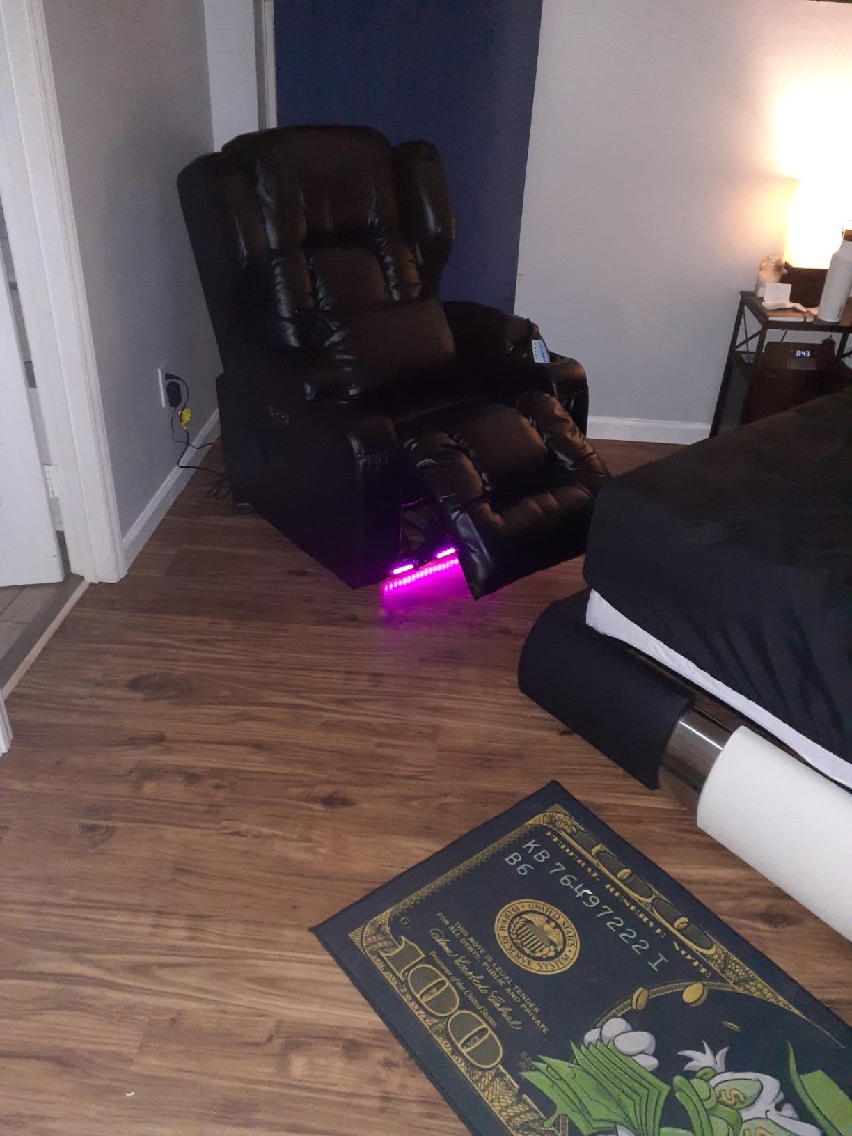 Oprisen Power Recliner Chair with Heat & Massage, Home Theater Seating with LED Light Set of 2, Electric Movie Gaming Sofa Reclining Sleeper Chair/USB Port/Cup Holders/Lumbar Pillow customer photo 1