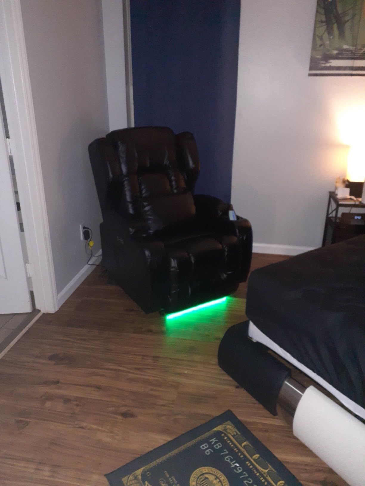 Oprisen Power Recliner Chair with Heat & Massage, Home Theater Seating with LED Light Set of 2, Electric Movie Gaming Sofa Reclining Sleeper Chair/USB Port/Cup Holders/Lumbar Pillow customer photo 2