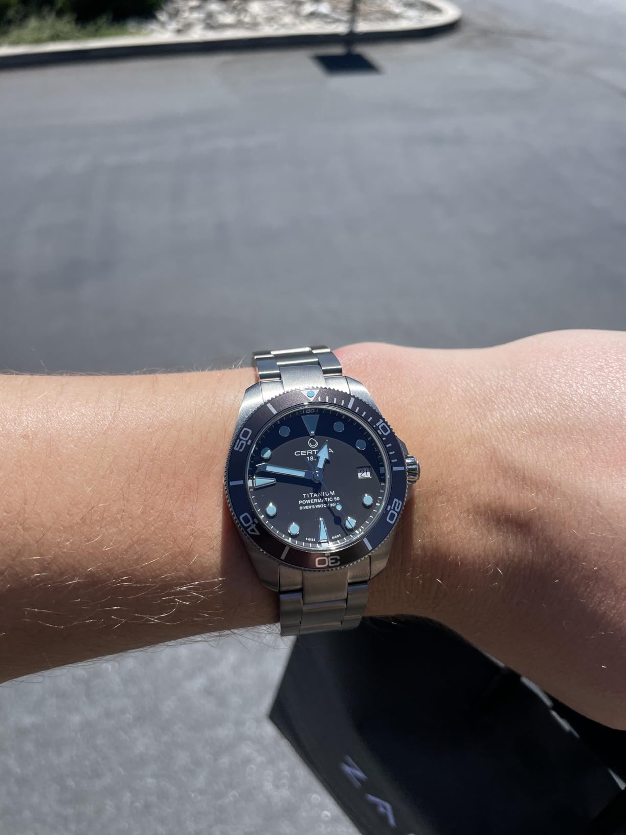 Certina DS Action Diver 38mm Powermatic 80 Titanium Swiss Automatic Watch, Anthracite customer photo 2