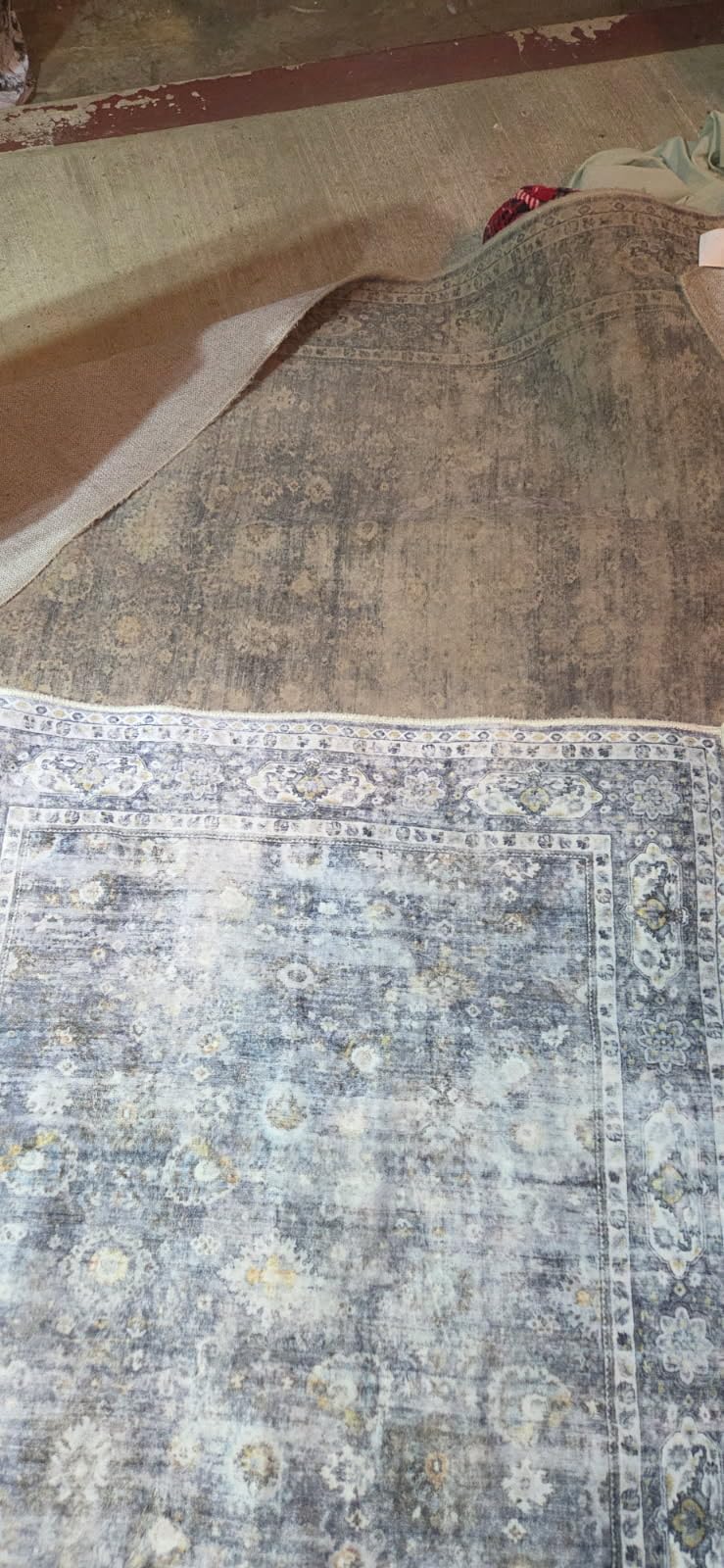 Runner Rug Hallway Runner Rug Washable Kitchen Runner Rugs with Rubber Backing 2'6''x8' 100% Polyester Vintage Rug for Entryway Indoor, Kitchen, Laundry, Bedroom (Grey and Brown) customer photo 1