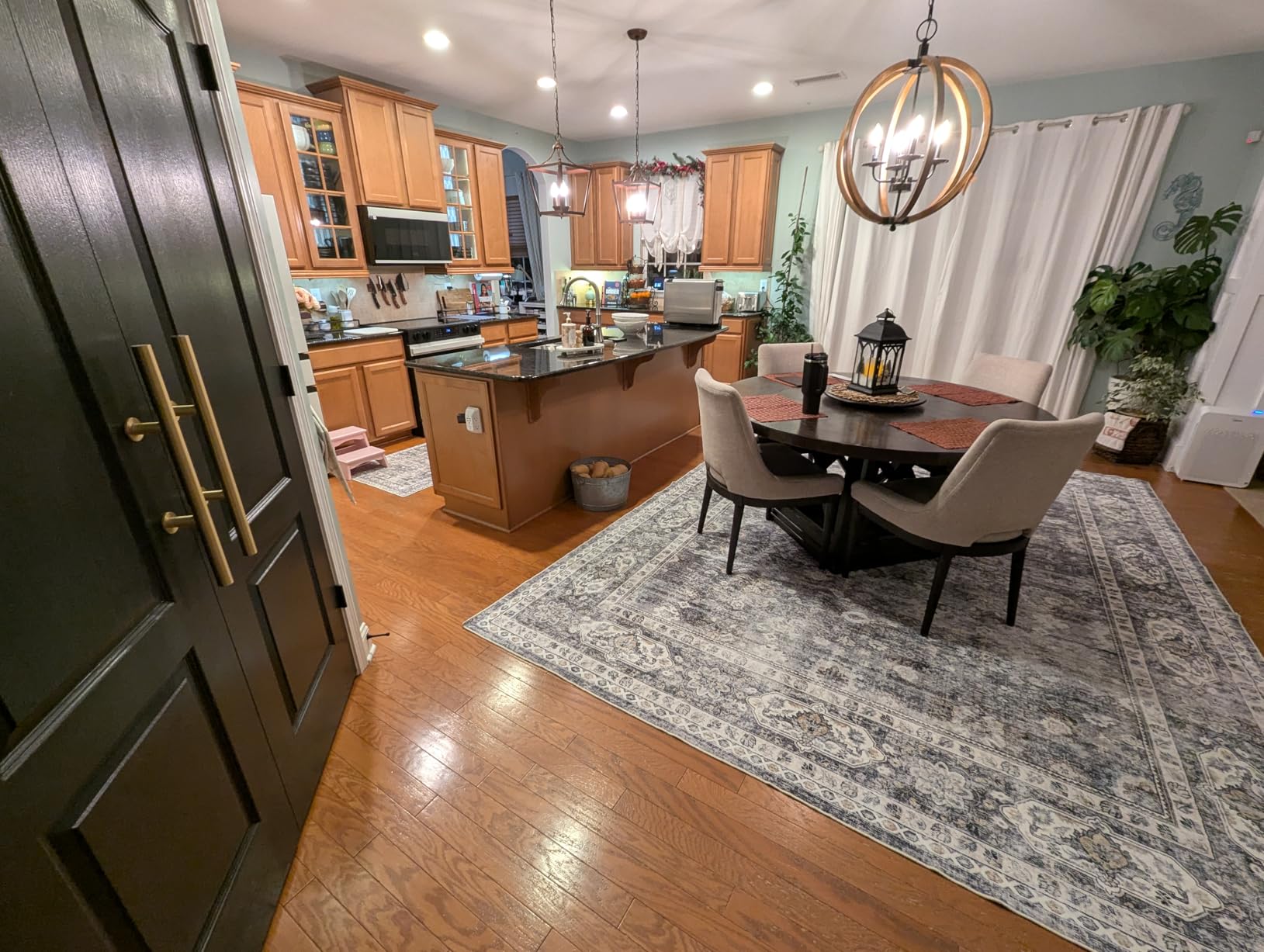 Runner Rug Hallway Runner Rug Washable Kitchen Runner Rugs with Rubber Backing 2'6''x8' 100% Polyester Vintage Rug for Entryway Indoor, Kitchen, Laundry, Bedroom (Grey and Brown) customer photo 2