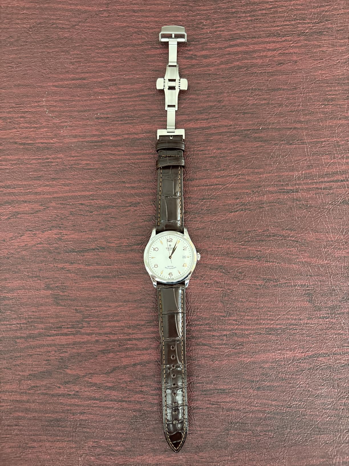 Leather Watch Band for Men, Quick-Release Alligator Grain Embossed customer photo 1