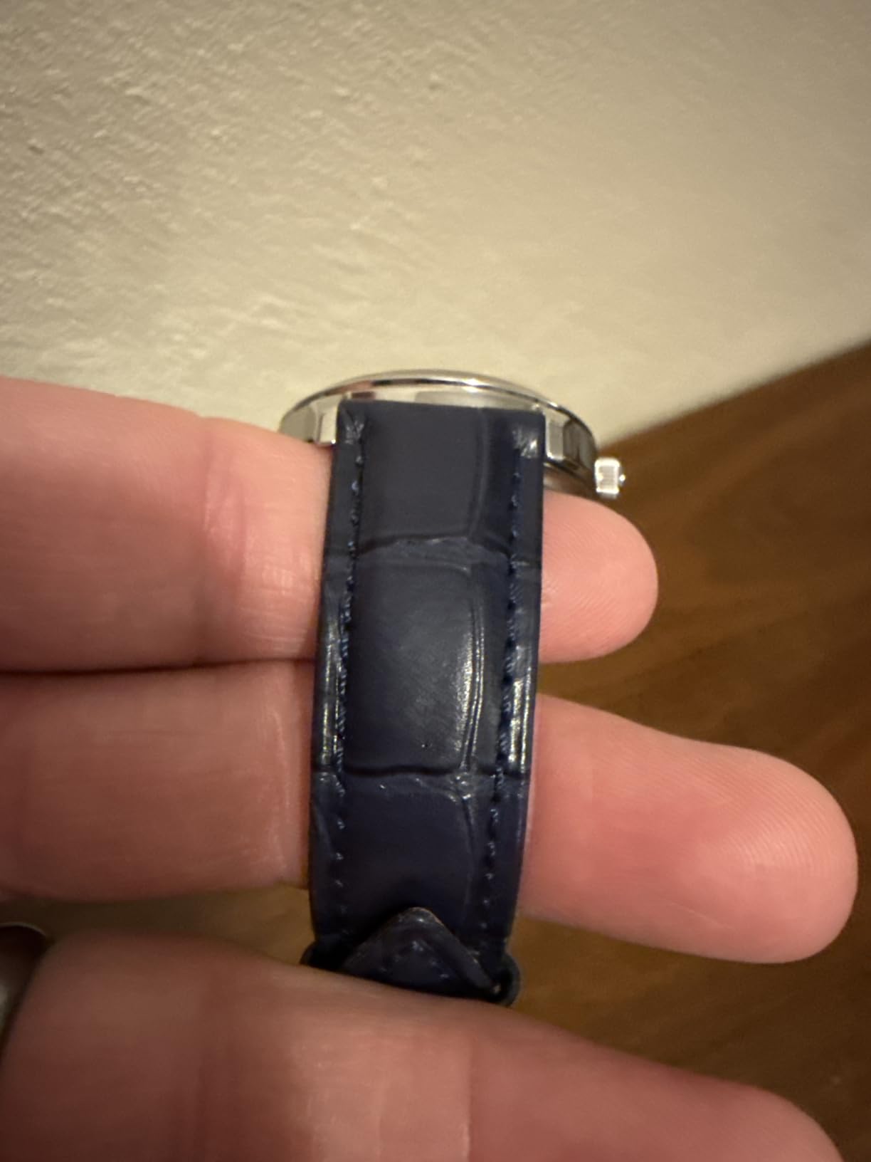 REZERO Leather Watch Band for Men, Quick-Release Alligator Grain Embossed | REZERO Watch Bands Replacement | Luxury Style | 316L Stainless Steel Hardware | Curved End for Round Dial | 19/20/21/22mm customer photo 2