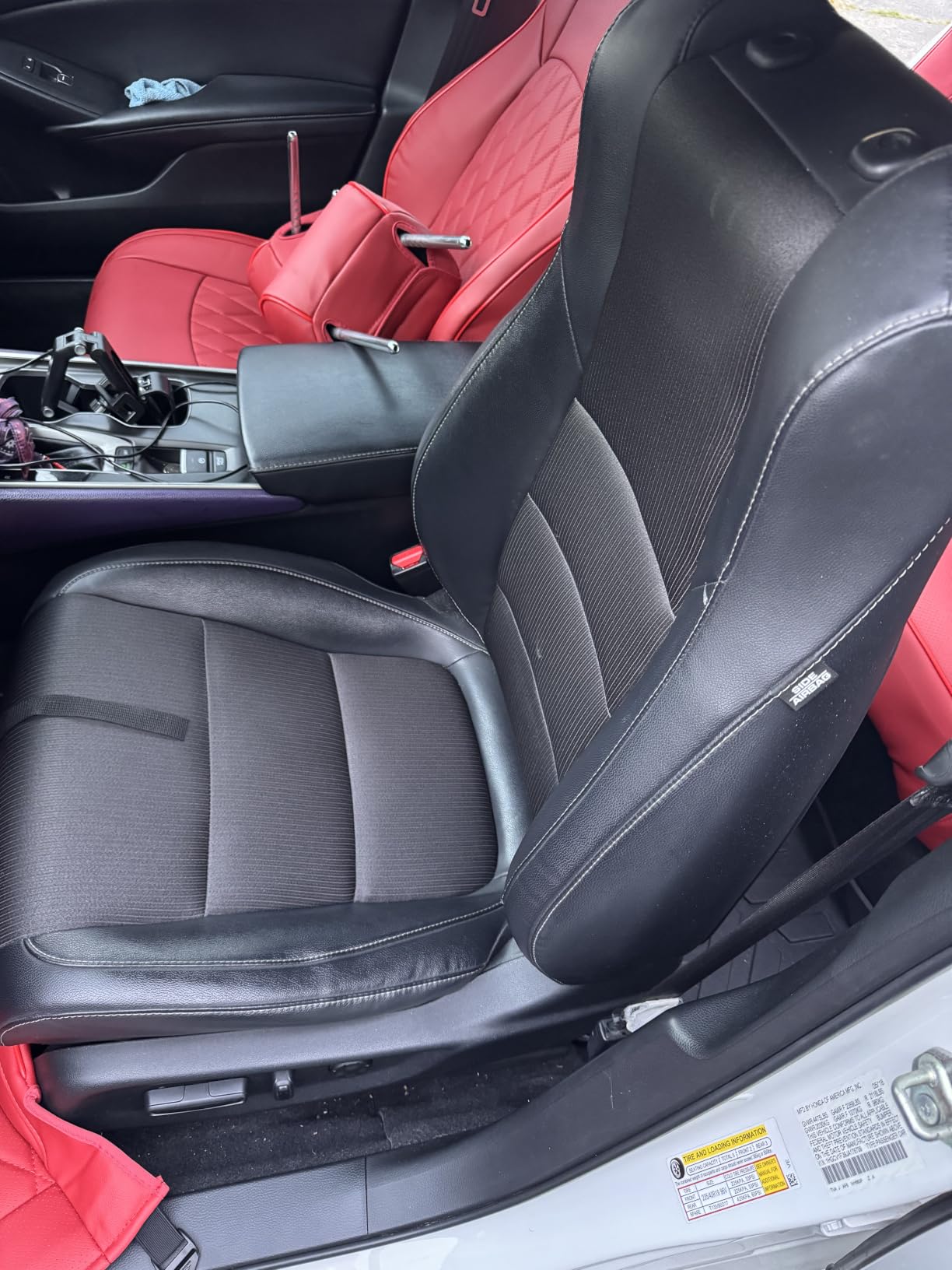 EKR Seat Covers for Honda Accord 2023 2024 2025 2026 LX(Rear Row W/Solid Backrest) Leather Car Seat Cover,Waterproof Car Seat Protectorss,Trucks Seat Covers Full Set(Red) customer photo 2