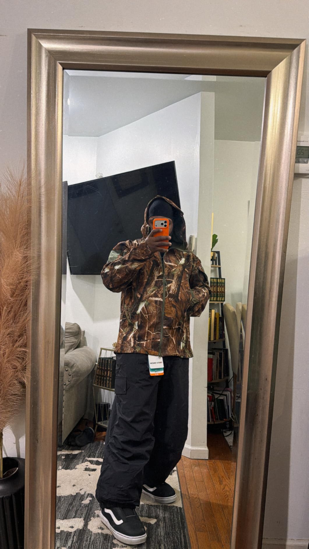 CARWORNIC Men's Camo Quiet Hunting Jacket Waterproof Softshell Fleece Lined Camouflage Outdoor Hiking Fishing Coat customer photo 1