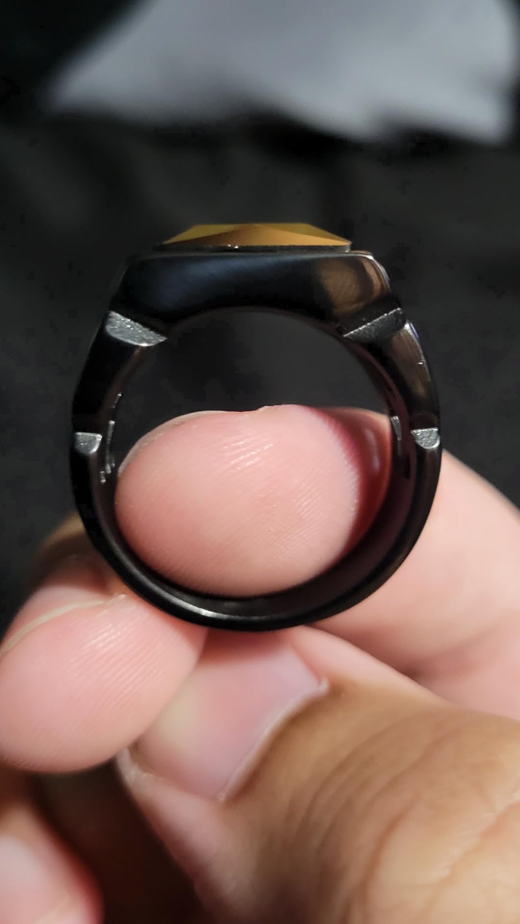 Men's Timeless Stainless Steel Cubic Zirconia Signet Rings customer photo 2