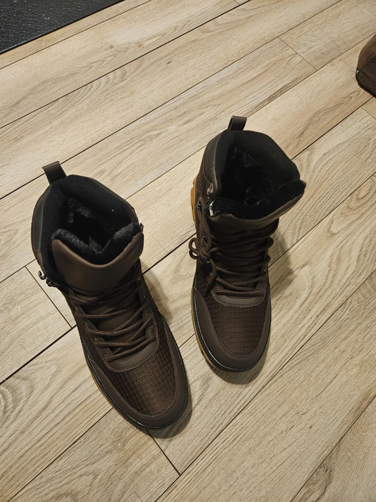 Wondamo Men's Snow Boots Lightweight Waterproof Winter Boots Fur Lined Anti-slip Cold Weather Shoes customer photo 2