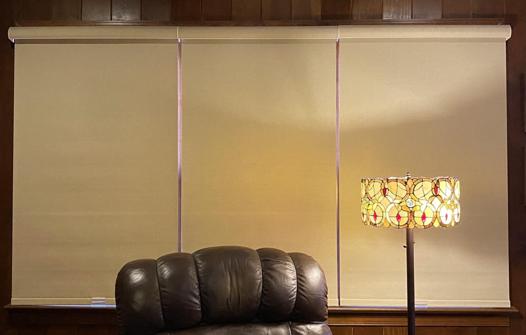 Boolegon Blackout Roller Shades for Windows, Beige, Custom Size | Pull Down Blinds for Indoor Windows Cordless, Linen Fabric, Thermal Insulated UV Protection for Home Bedroom Office Door customer photo 1