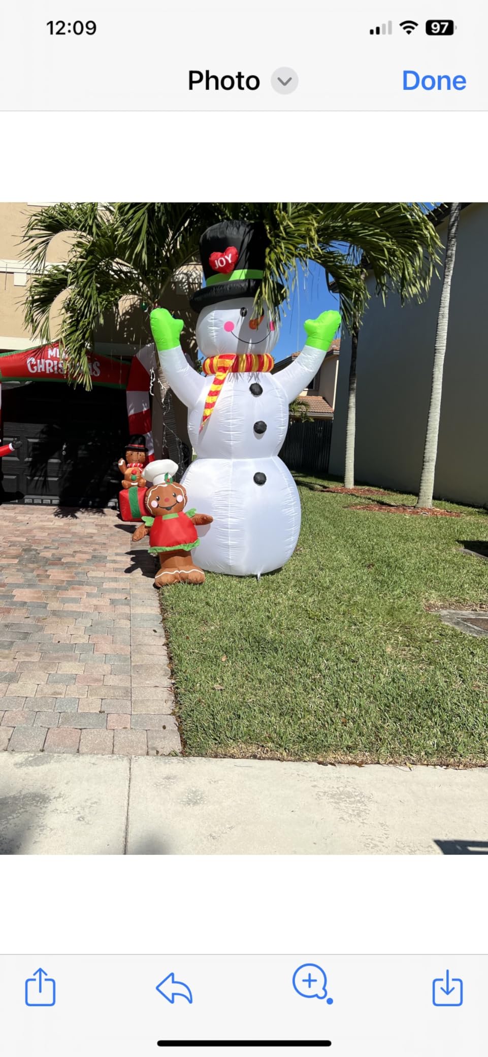 10 FT Christmas Inflatables Snowman Outdoor Yard Decorations, Giant Blow Up Snowman, Built-in Bright LED Lights, Huge Xmas Blowups Snow Man Outside Holiday Decor for Garden Patio Porch Lawn Home Party customer photo 2