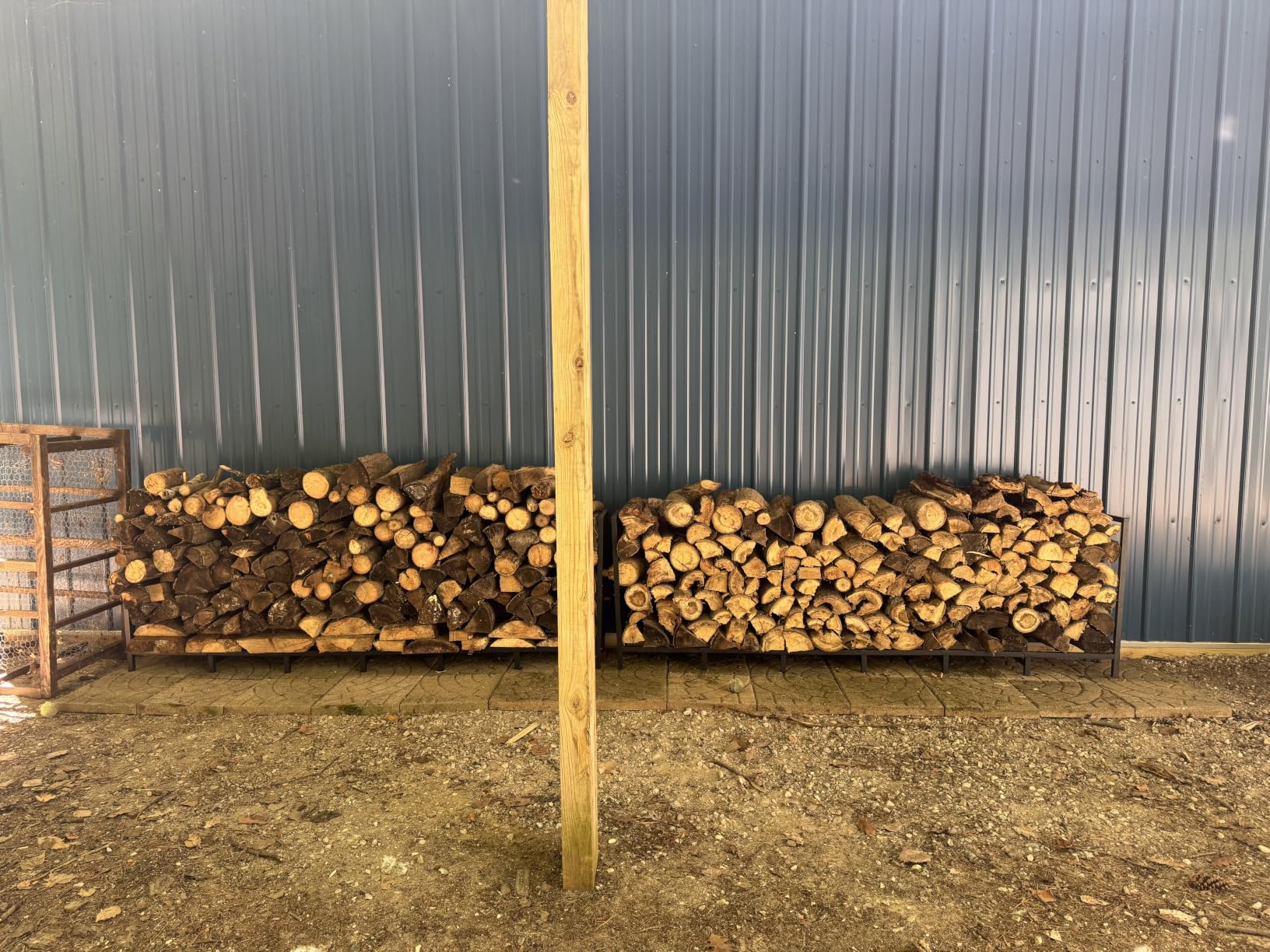 4ft Outdoor Firewood Rack Holder with 8 Support Legs for Fire Wood Pile Storage, Adjustable Heavy Duty Log Stacker Stand Organizer, Black customer photo 1