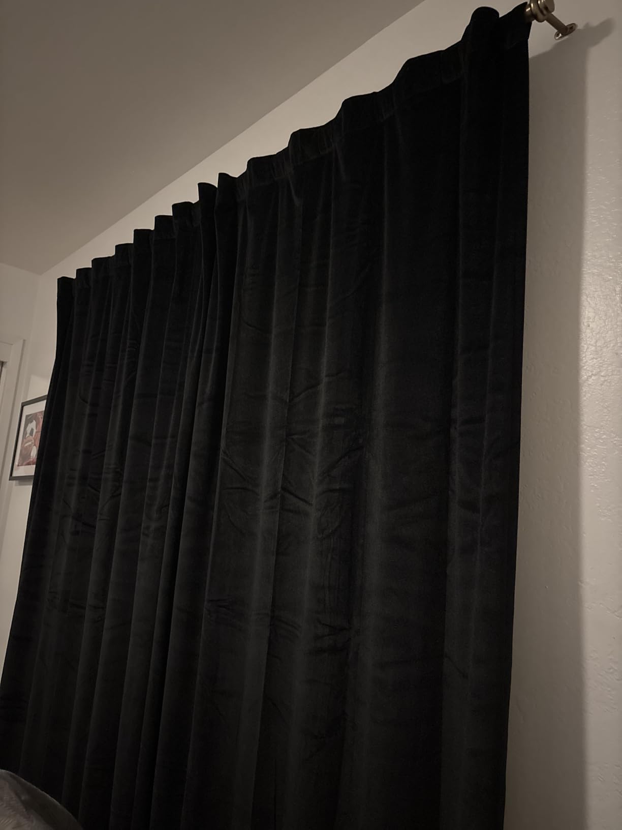 Joydeco Velvet Blackout Curtains 96 Inch Length 2 Panels, Black Out Curtains for Bedroom Living Room, Thermal Insulated Luxury Heavy Duty Drapes, Heat & Light Blocking, Back Tab & Rod Pocket customer photo 2