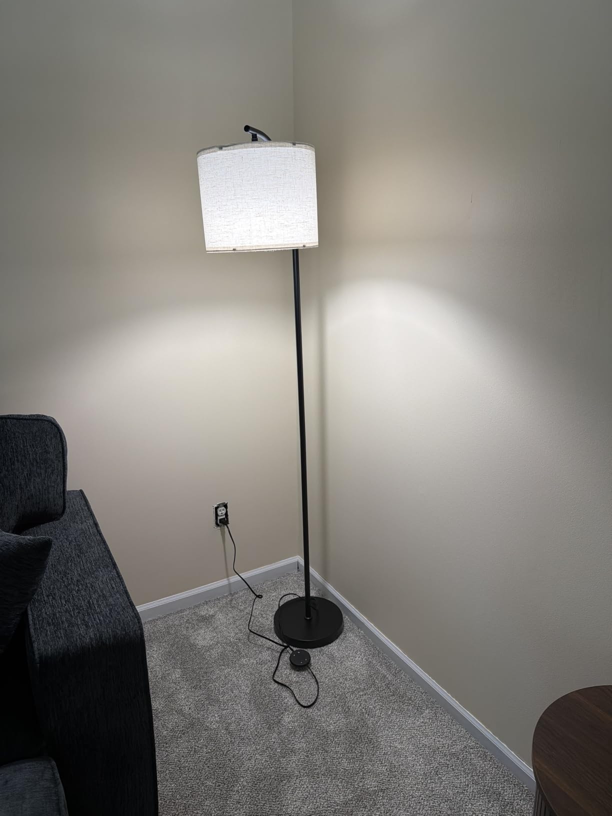 SUNMORY Arc Floor Lamp, Modern Floor Lamp with 3 Color Temperatures Bulb | Metal Standing Lamps with Adjustable Hanging Lampshade, Tall Floor Lamps for Living Room, Bedroom, Office, Black customer photo 1