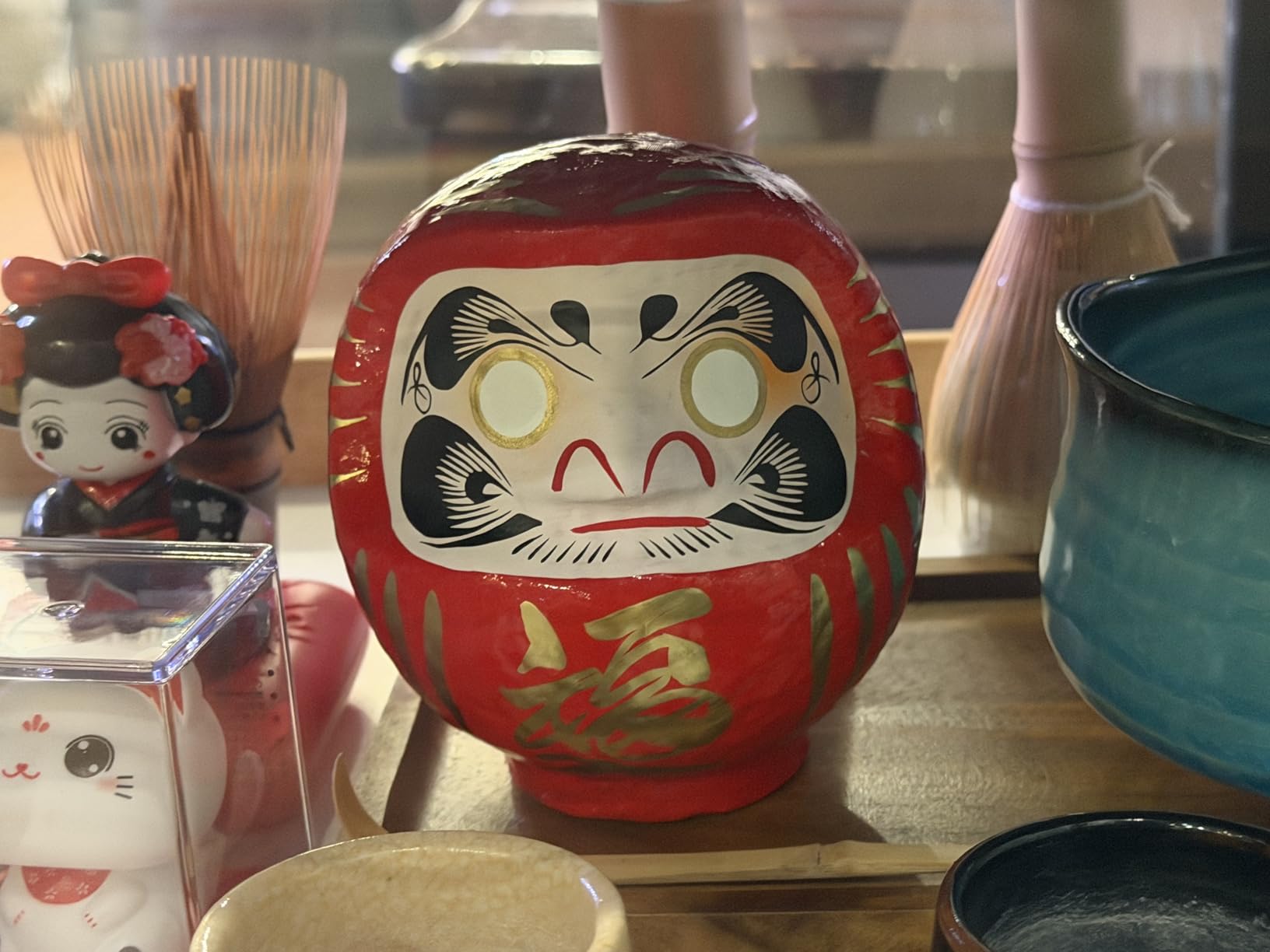 Japanese Daruma Doll 4.7 inch Red, Takasaki Handmade Good Luck Ornament for Display and Goal Setting, Traditional Craft from Japan customer photo 1