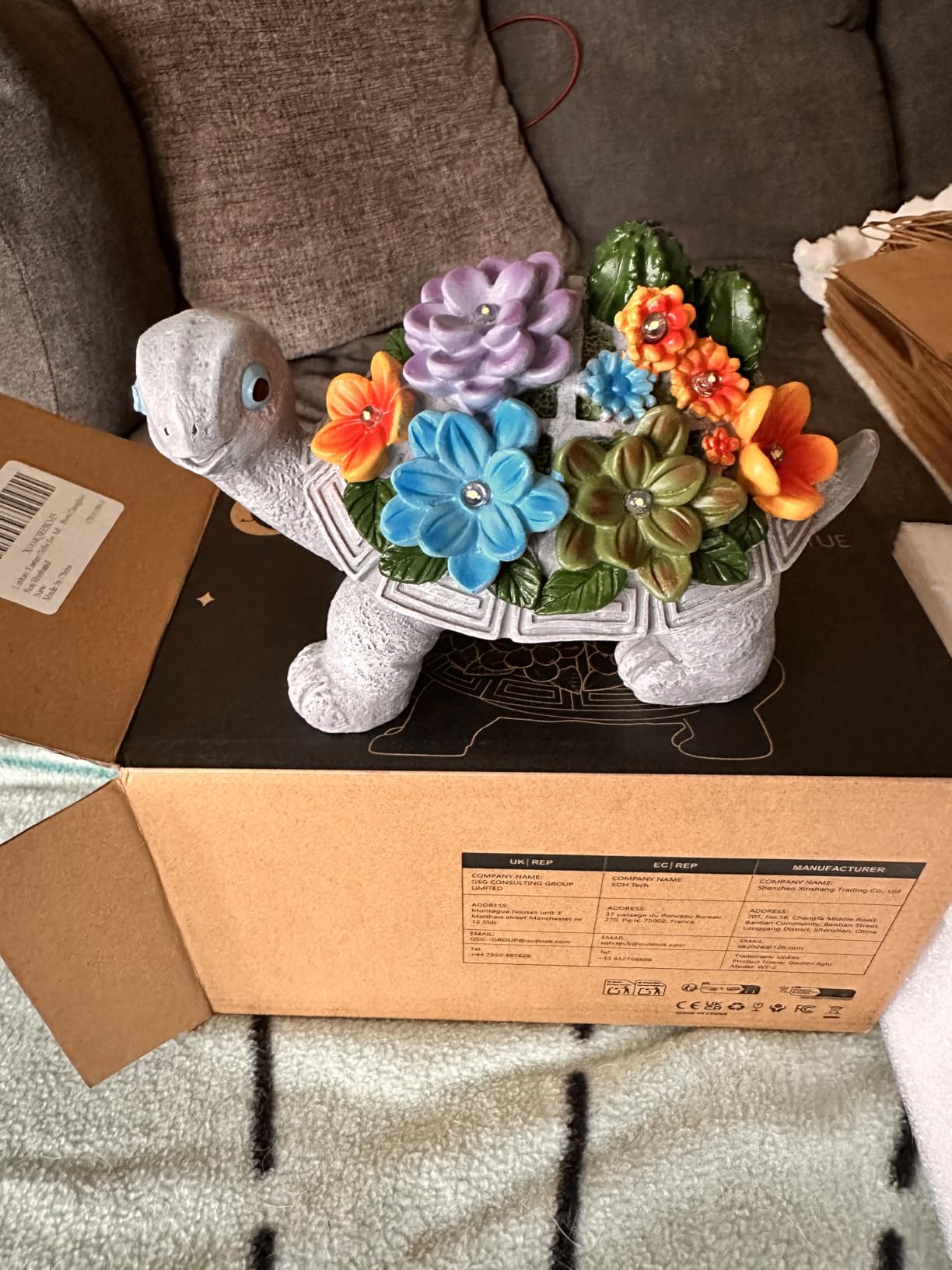 Linkax Turtle Statues Solar Garden Decor, Christmas Gift for Grandma Mom | Birthday Gifts for Women, Mom Grandma Gifts, Yard Decoration Outdoor Lawn Balcony Patio Decor with Succulent and 7 LED Lights customer photo 1