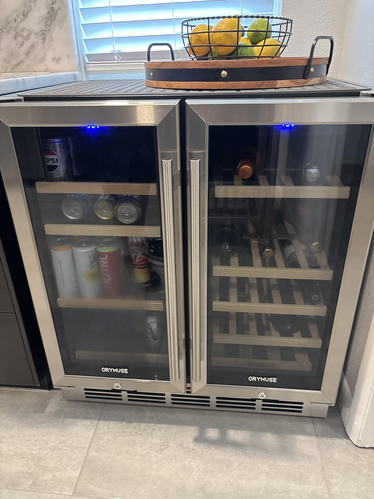 ORYMUSE Dual Zone Wine Fridge Freestanding 175 Bottle, 24 Inch Large Capacity Built-in Wine Cooler Refrigerator with Upgraded Compressor Cooling and Intelligent Temperature Memory customer photo 2