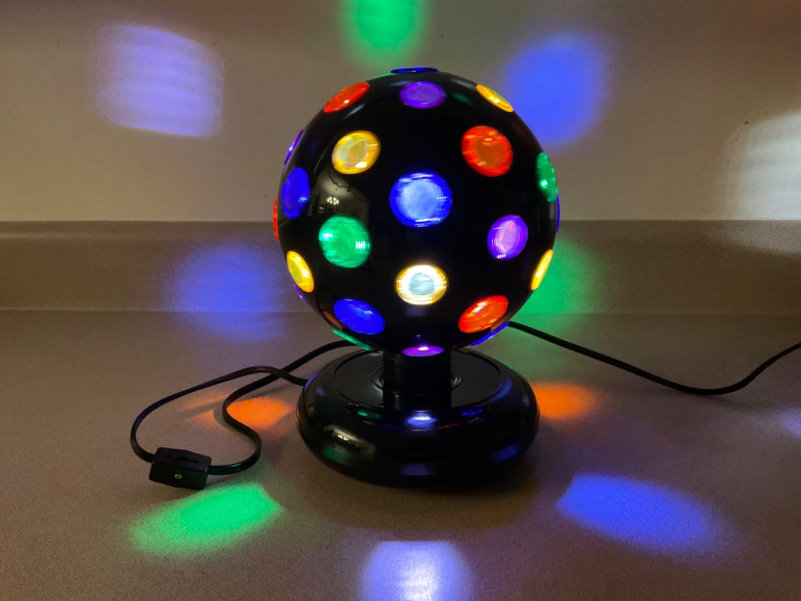 Playbees Rotating Disco Ball with LED Lights, 11 Inch Party Light for Home | Spinning Rainbow Glow Effects; Dance Floor Decor for Birthdays & Sleepovers; Fun Bedroom Accessory for Boys & Girls customer photo 2