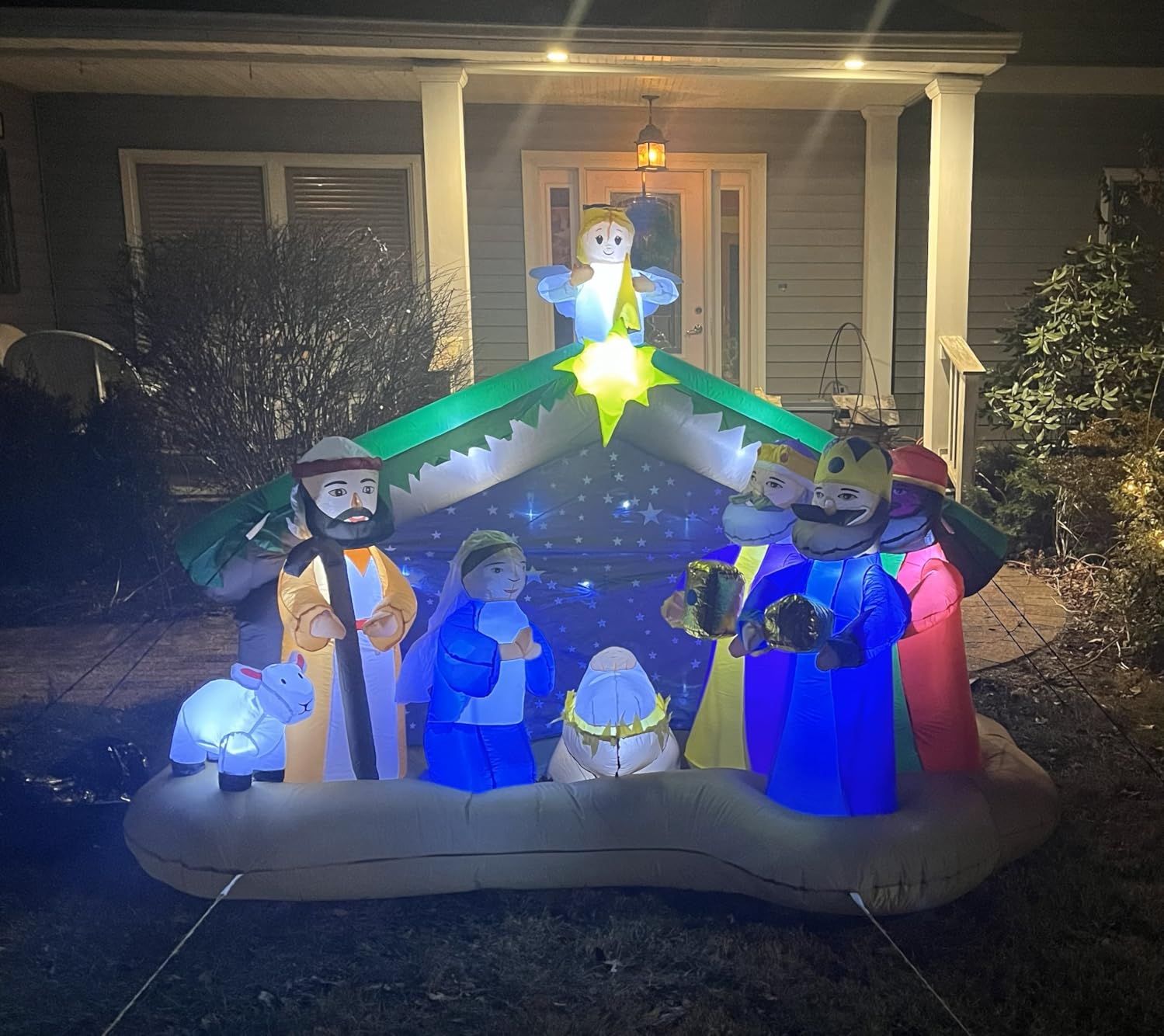 8 FT Christmas Inflatables Nativity Scene Outdoor Decorations, Christmas Blow Up Yard Decorations Nativity Sets for Garden Lawn Xmas Decor customer photo 2