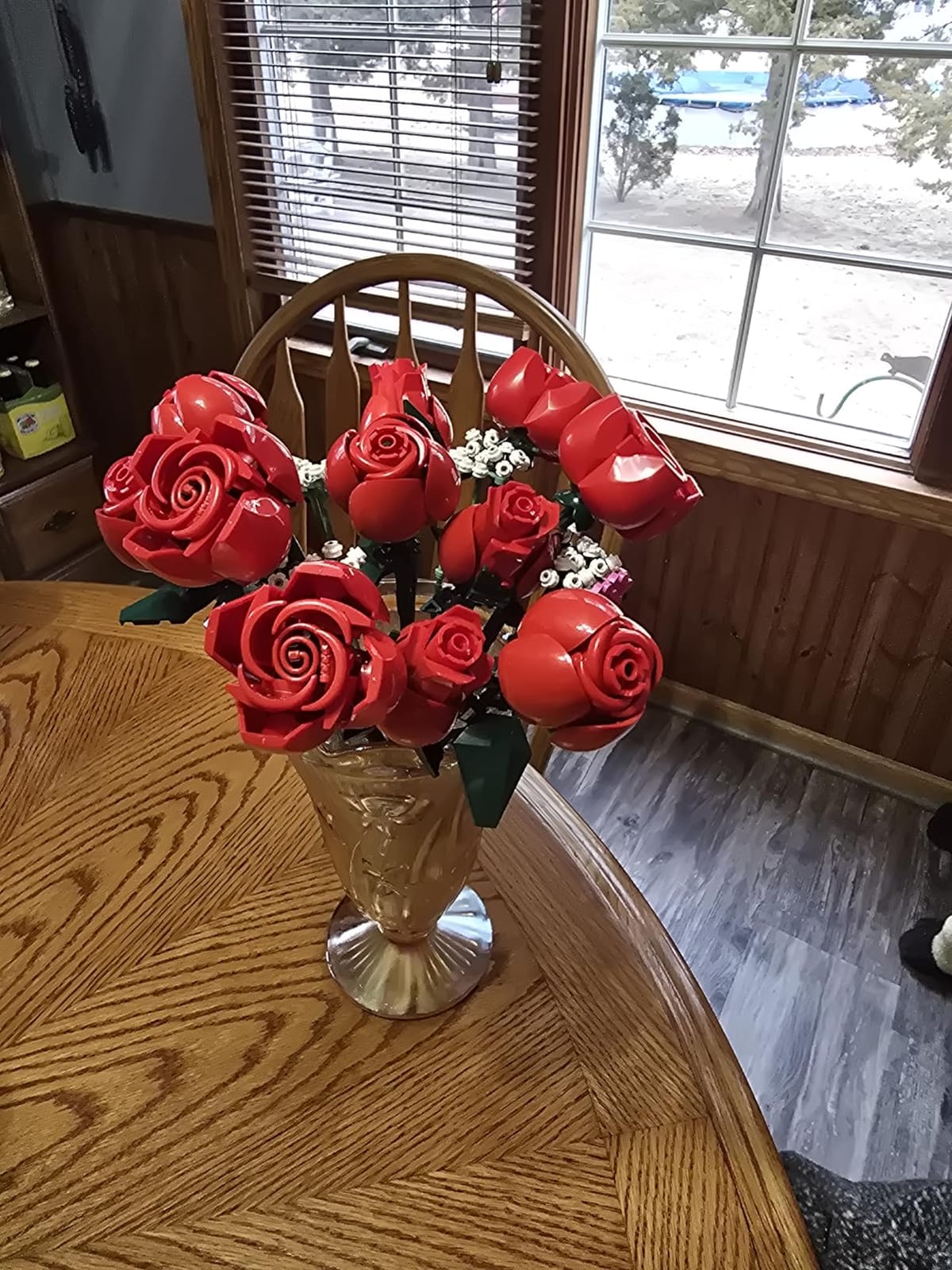 Botanicals Bouquet of Roses Artificial Flowers - Fake Red Roses Building Set for Adults, Ages 18+ - Gifts for Birthdays for Her - Home Decor for Table Display - 10328 customer photo 1
