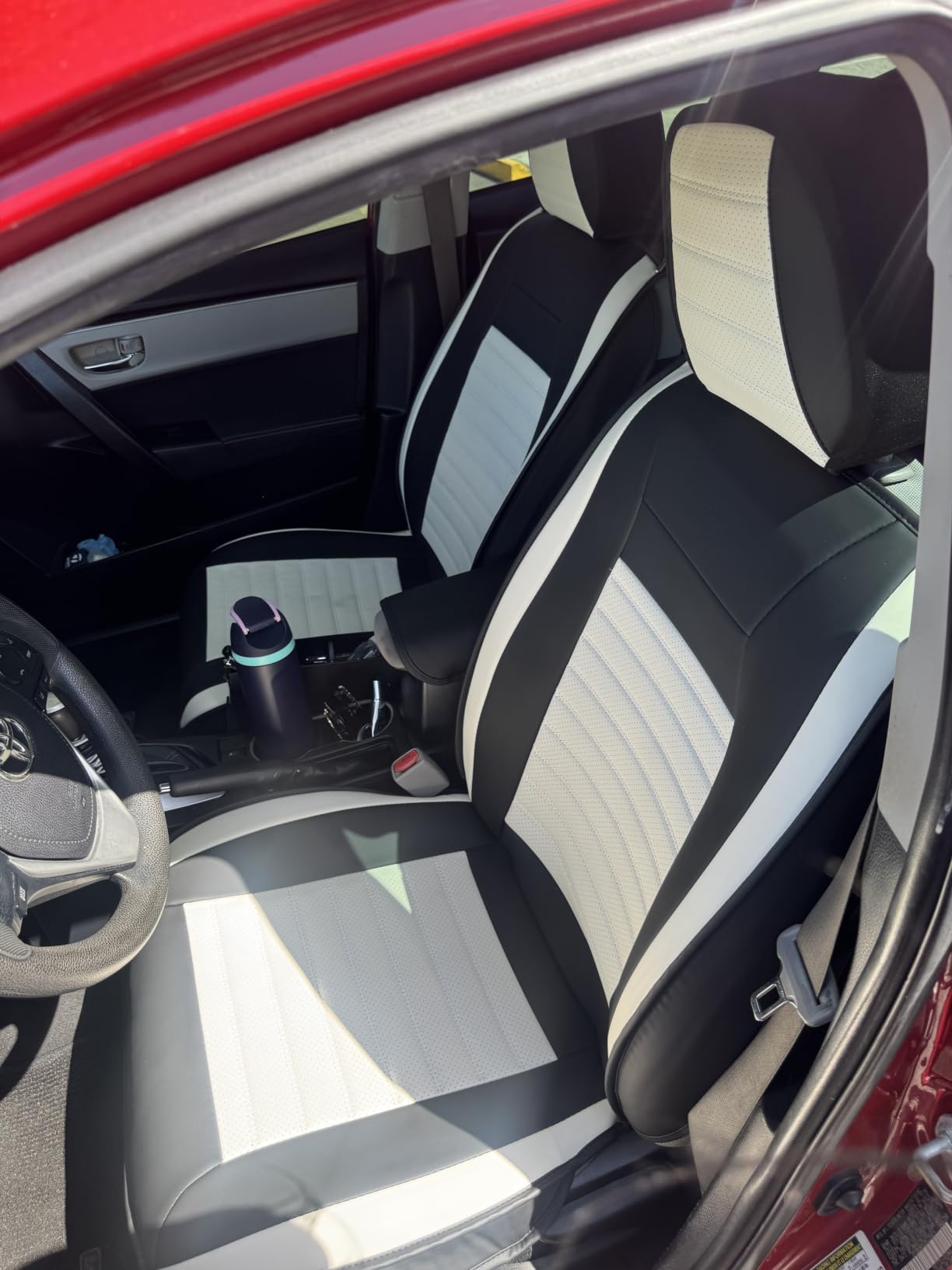 HChengkikz Nappa Leather Car Seat Covers Full Set, Black Car seat Protector 5 Seats, Waterproof Car Seat Cushion, Universal Automotive Seat Covers Fit for SUV Truck Pick-up Sedan, Front and Rear, Easy Maintenance, Airbag Compatible, Universal Fit For Most SUVs Trucks Pick-ups Sedans customer photo 1