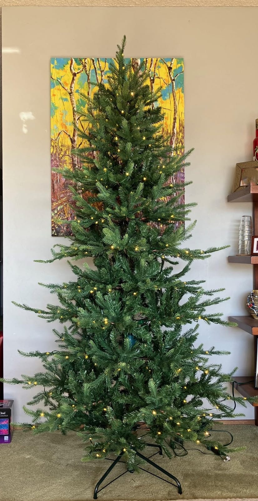 Best Choice Products 7.5ft Pre-Lit Artificial Aspen Slim Christmas Tree, Noble Holiday Décor w/ 2,136 Branch Tips, 2-in-1 Multicolor LED Lights, Cordless Connection, Metal Stand customer photo 2