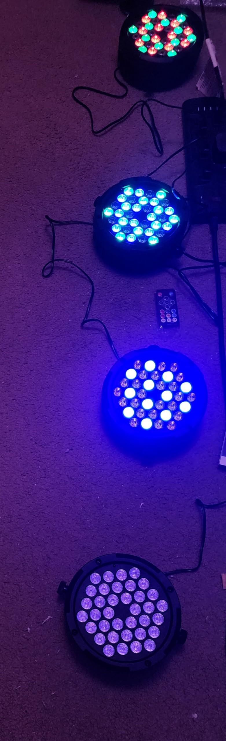 36W 36LEDs RGB Stage Par Lights by Remote DMX Control - 4Pack | Corded Electric, Sound Activated Multi Modes, Uplights for Events DJ Music Dance Party Wedding Church Bar Club customer photo 1