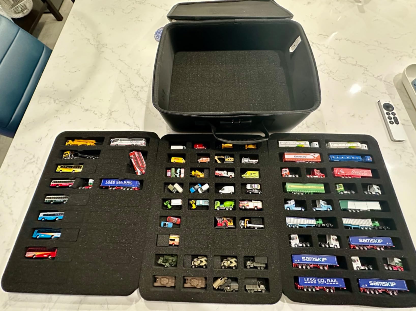 CASEMATIX Miniature Carrying Case - 144 Slot Miniature Storage Case with Four Impact-Absorbing Foam Trays For Minis, Adjustable Shoulder Strap, ID Card Holder and More! customer photo 1