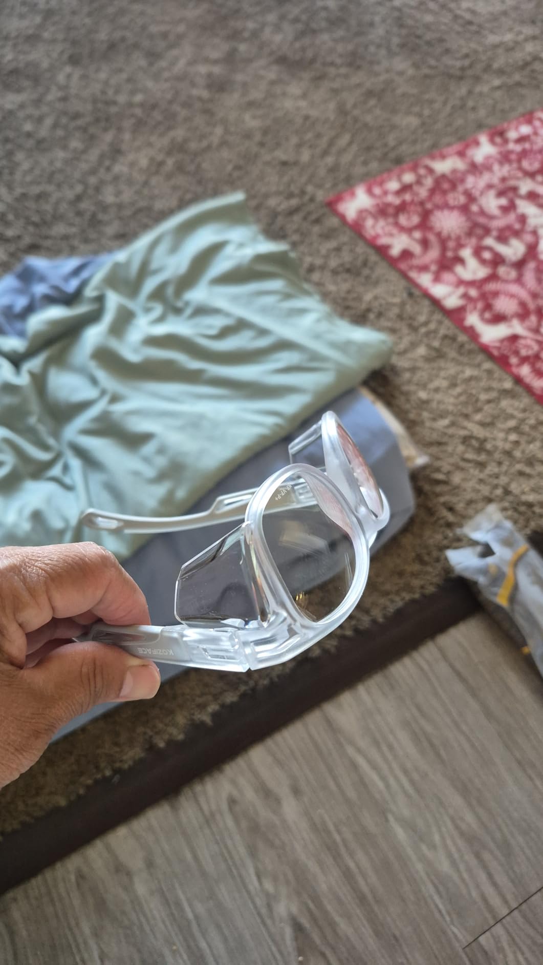 KOZIFACE E52 Anti-Fog Safety Glasses, ANSI Z87.1 Eye Protection with Side Shields, Clear Lens, Lightweight for Work, Lab DIY customer photo 1