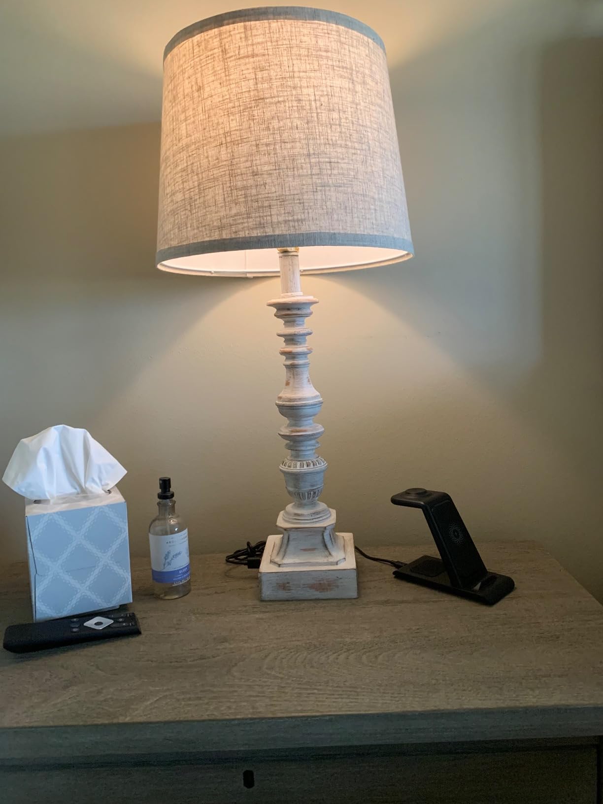 3-Way Touch Control Crystal Table Lamps, Bedside Lamp for Living Room | 2 USB Ports & AC Outlets, 2-Pack 26' Tall Silver Desk Lamps with White Drum Shade for Bedroom, 2 Free Bulbs Included customer photo 1