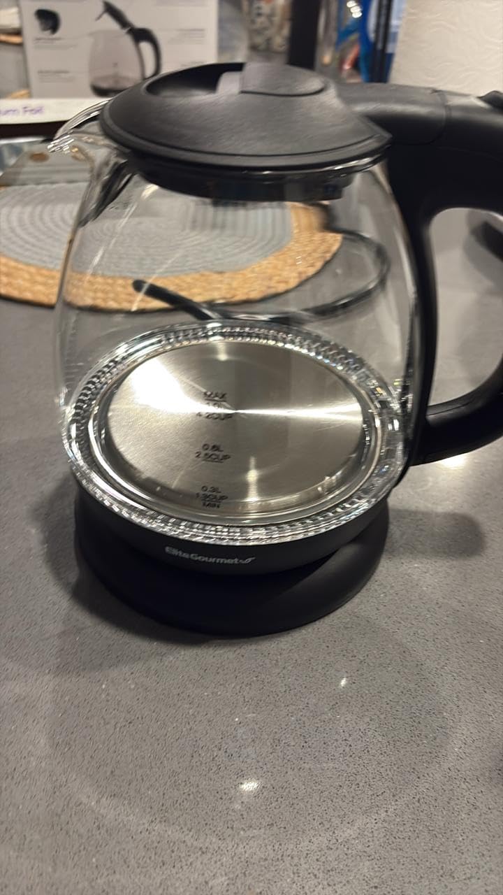 Elite Gourmet EKT3001 1L Digital Kettle, 304 Stainless Steel, Matte Black | Programmed Temperatures, Keep Warm Function, Cordless 360° Base, Auto Off & Audible Indicator customer photo 2