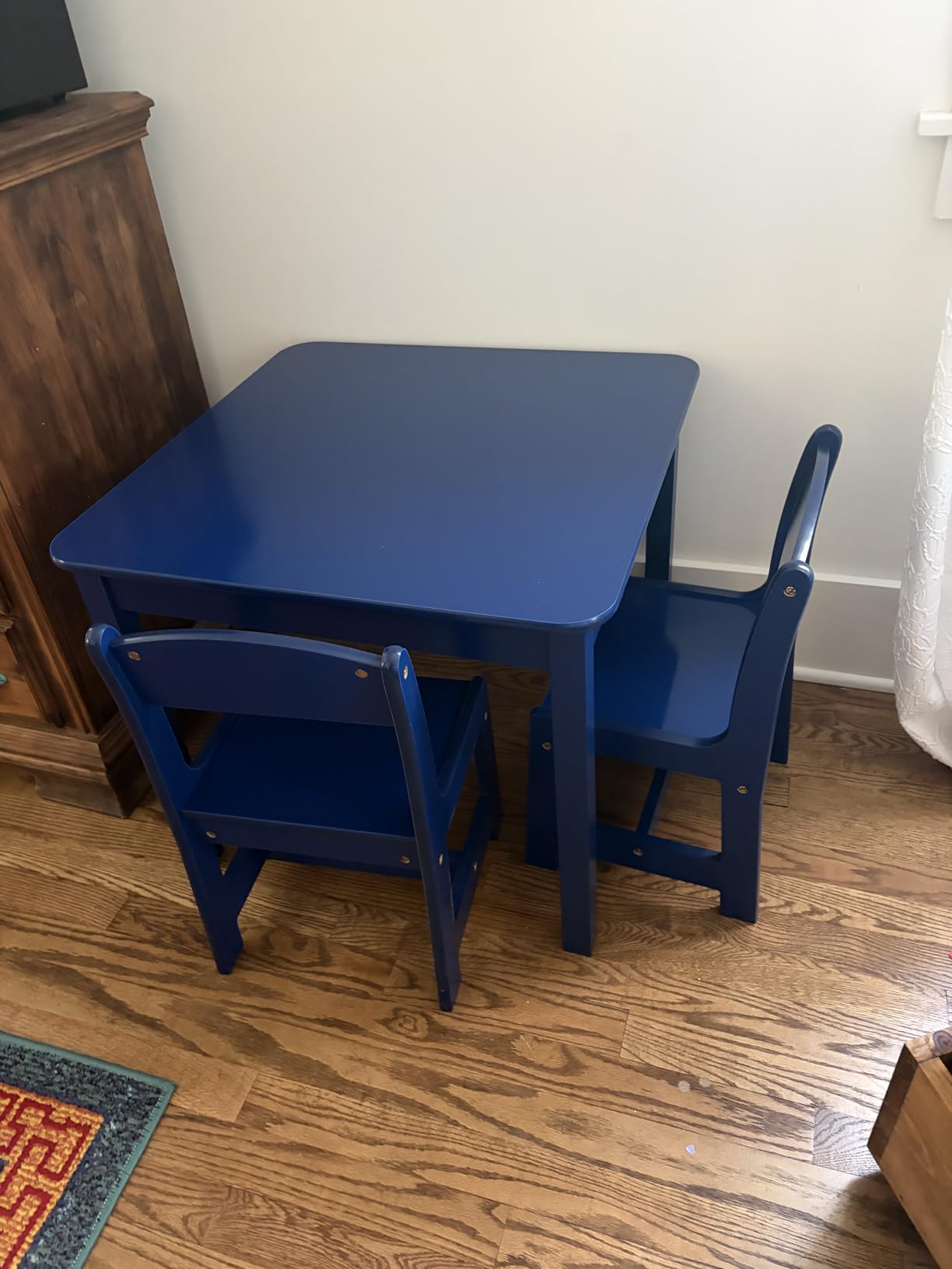 Delta Children MySize Kids Wood Table and Chair Set (2 Chairs Included) - Ideal for Arts & Crafts, Snack Time, Homeschooling, Homework & More, Bianca White/Natural customer photo 1