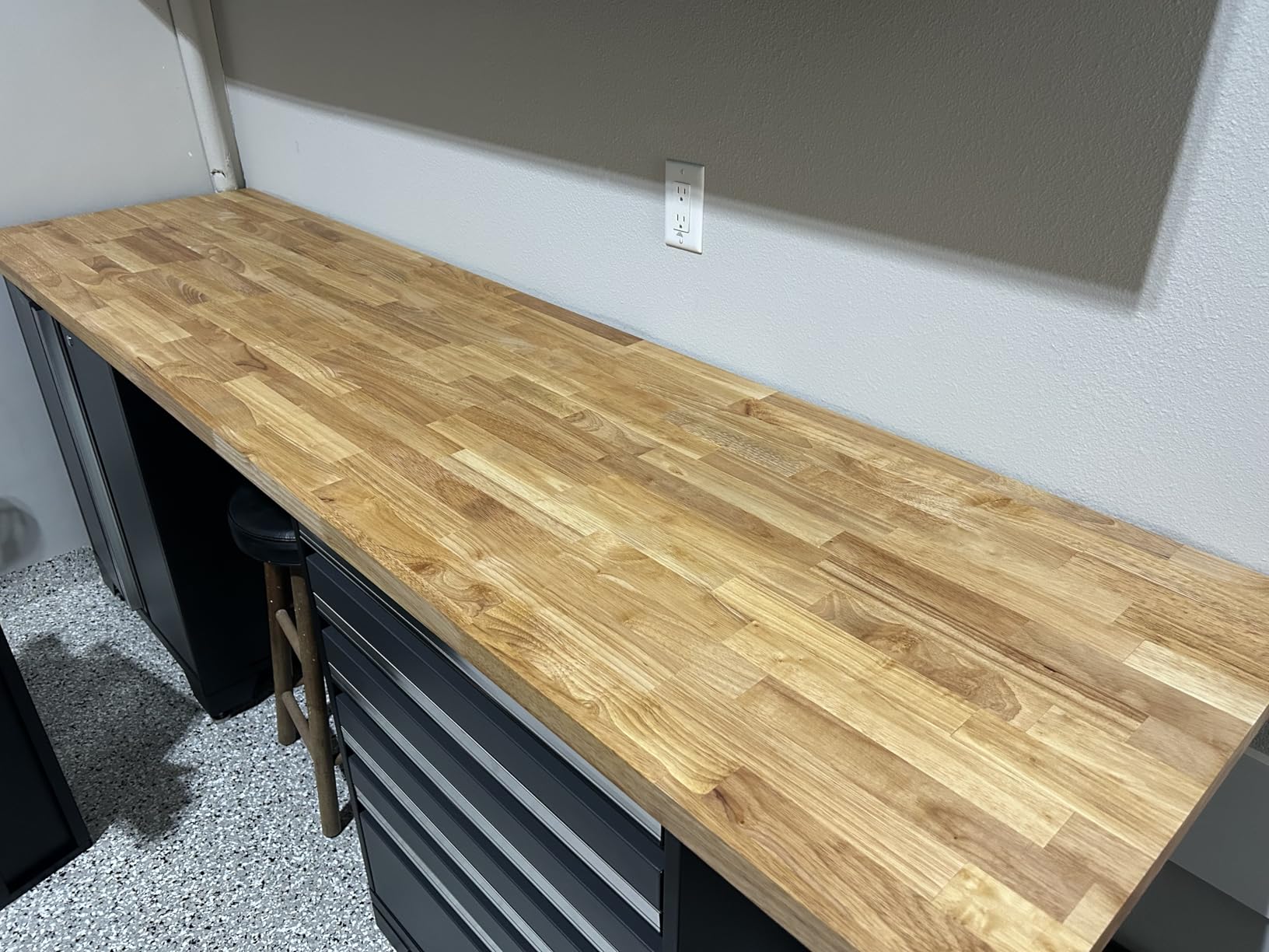 Bme Hevea Solid Wood Butcher Block Countertop, Unfinished, 48