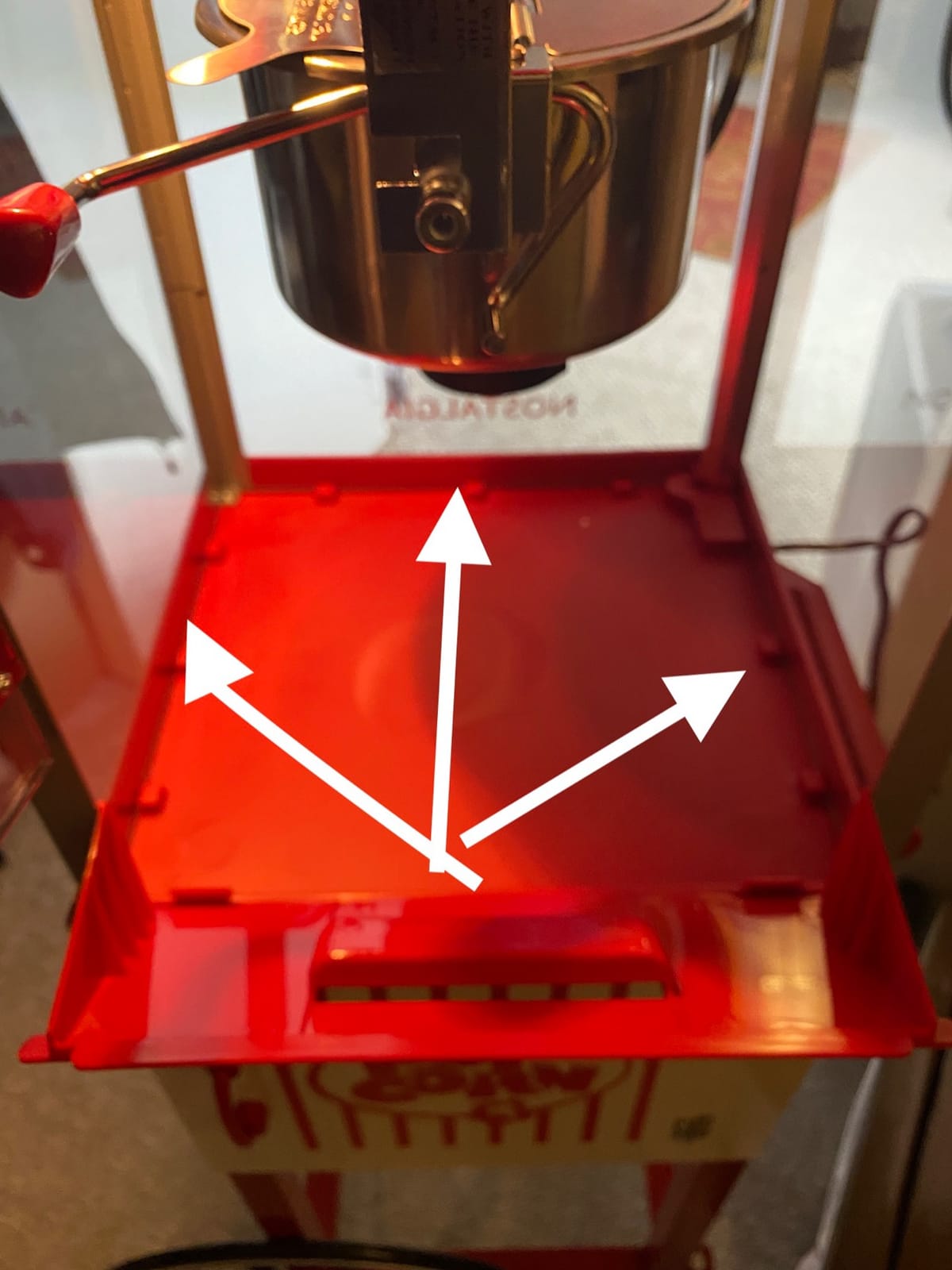 Nostalgia Popcorn Maker Machine - Vintage Theater Style Popcorn Cart With 2.5oz Stainless Steel Kettle, Makes Up To 10 Cups Easily - Red customer photo 1