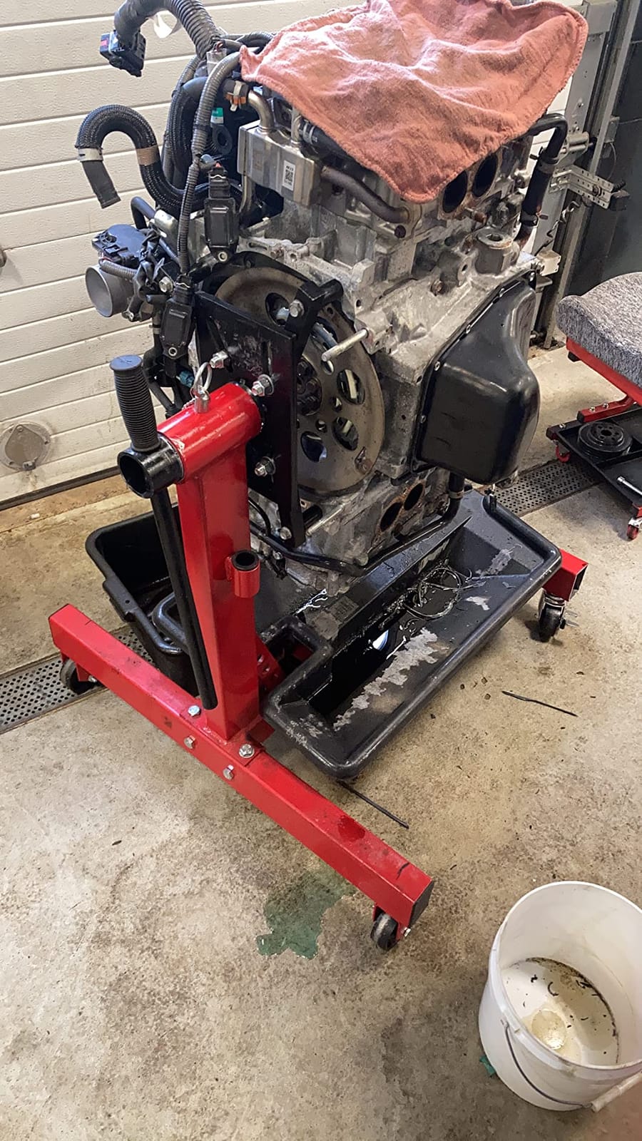 BIG RED Steel Rotating Engine Motor Stand, 3/4 Ton (1,500 lbs) Capacity with Foldable Frame, 5 Casters, 4 Adjustable Arms, 360 Degree Rotating Head, AT37912-1 customer photo 1