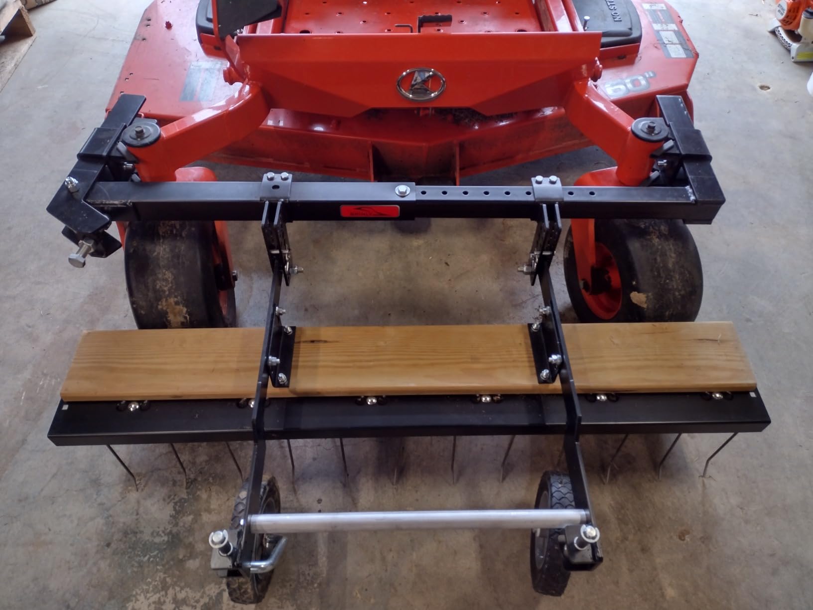 Brinly DTZ-48B1H-A ZTR Front-Mount Dethatcher for Zero Turn Lawn Mowers, 48