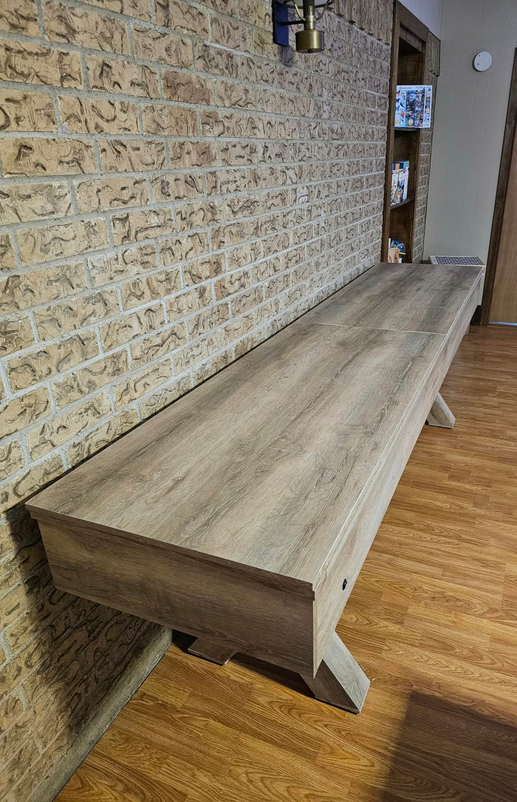 American Legend LED Shuffleboard with Buffet Top - Modern Style - Light Up LED Rails - Buffet Top with 2-Piece Leaf Design customer photo 2