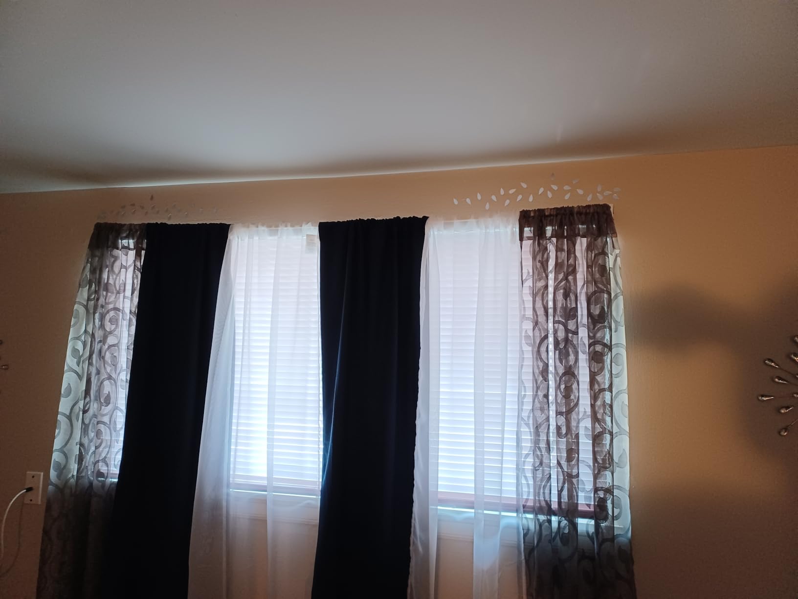 OWENIE Furman Sheer White Curtains 84 inches Long for Bedroom Living Room 2 Panels Set, White Curtains Jacquard Clip Light Filtering Semi Sheer Curtain Rod Pocket Window Drapes, 2 Pcs Each 40 W 84 L customer photo 1