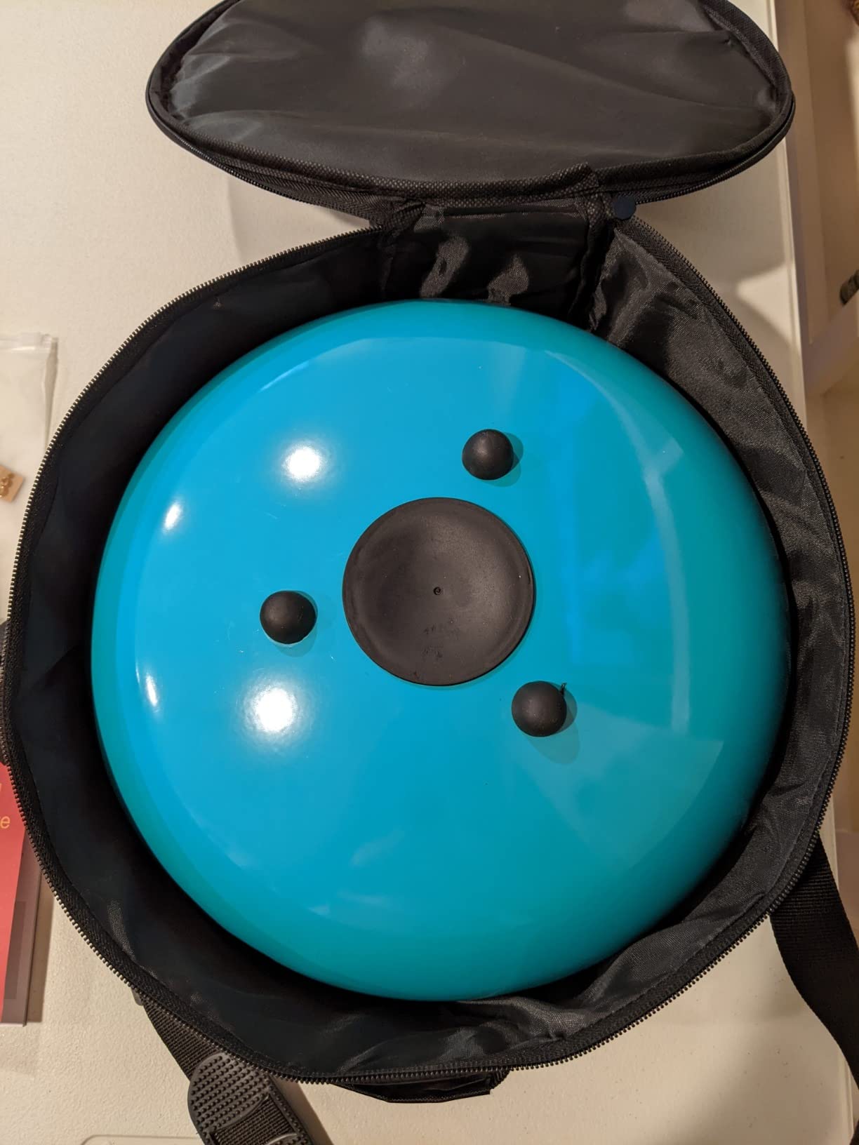 22-Inch 10-Notes 440Hz D Minor Kurd Advanced Handpan Drum Blue | Steel Hand Pan Drum Instrument with Soft Bag, 2 Handpan Mallets, Stand and Dust-Free Cloth for Adults and Professionals customer photo 1