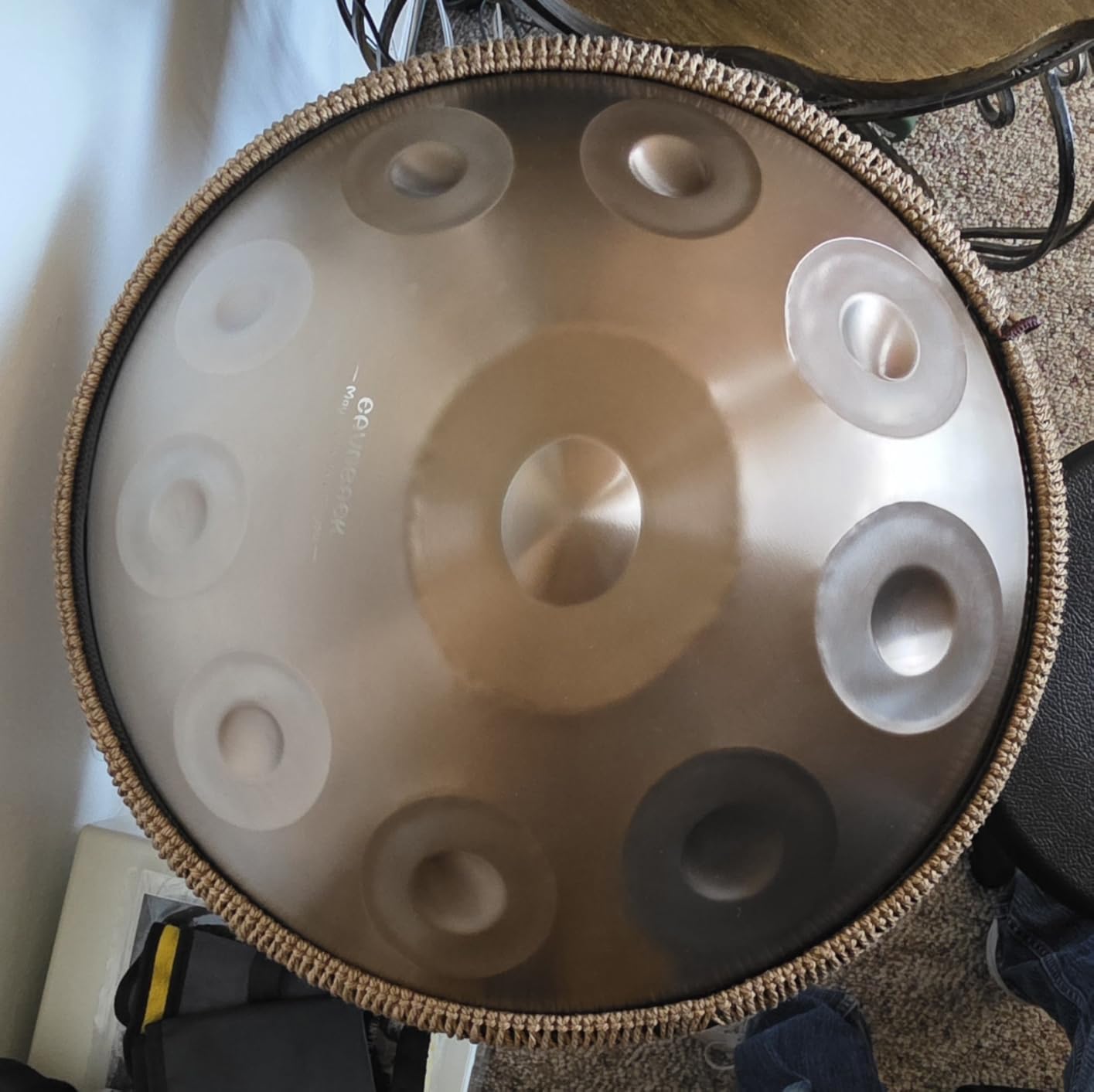 22-Inch 10-Notes 440Hz D Minor Kurd Advanced Handpan Drum Blue | Steel Hand Pan Drum Instrument with Soft Bag, 2 Handpan Mallets, Stand and Dust-Free Cloth for Adults and Professionals customer photo 2