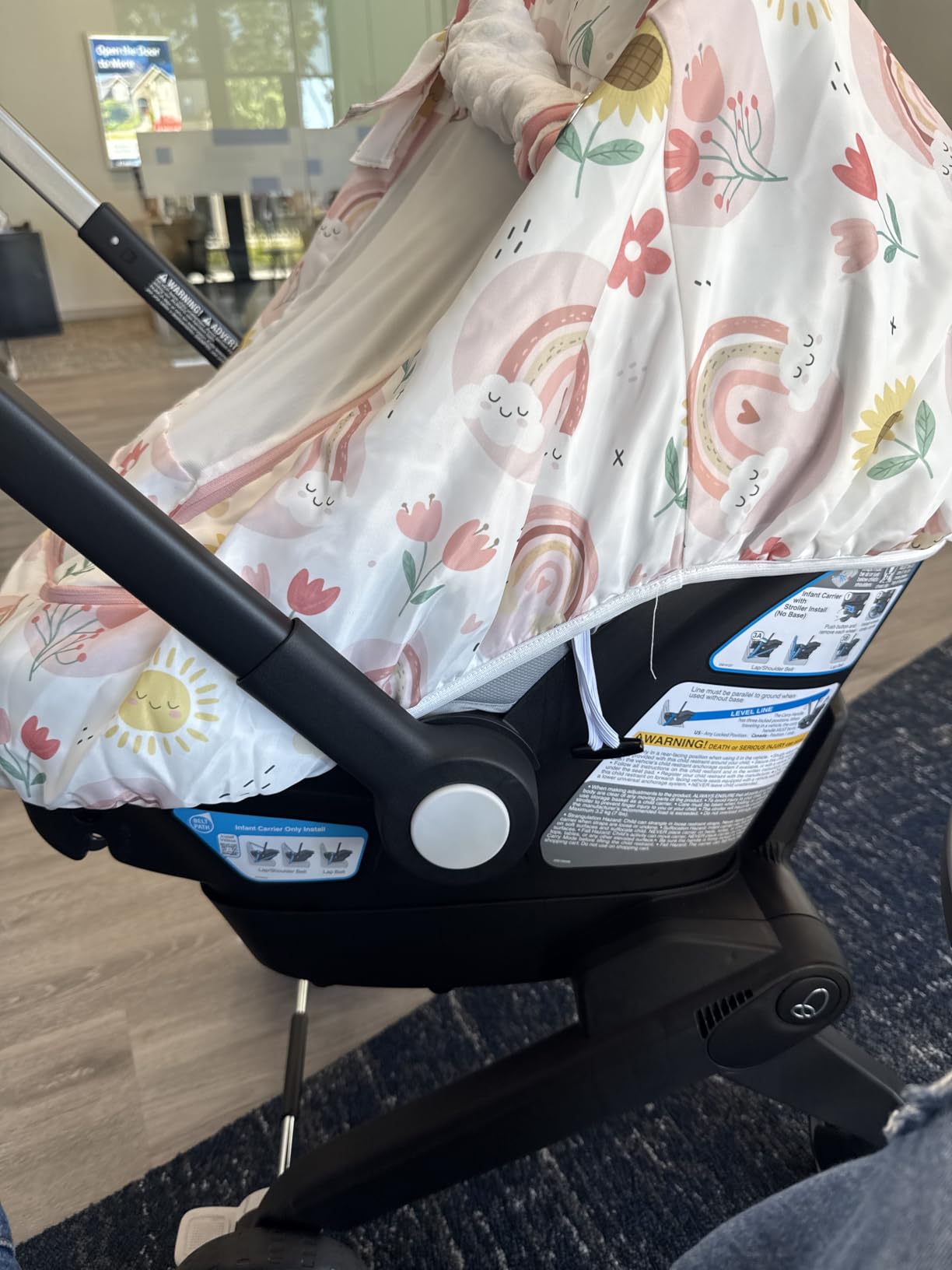 Waterproof Baby Car Seat Cover, Infant Car Seat Cover Canopy for Boy Girls | Waterproof & windproof, skin-friendly for sensitive skin, Dual-layer window, Universal fit for all standard car seats customer photo 2