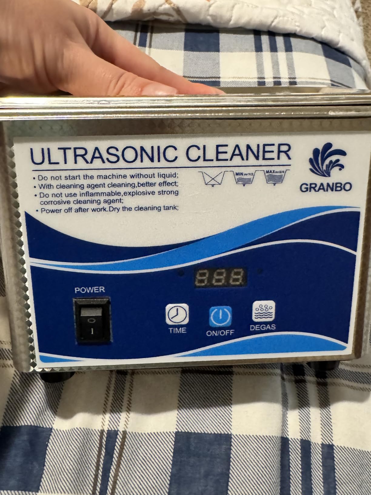 Granbo Ultrasonic Cleaner Machine 3.2L with Digital Heater Timer and Degas | 120W Professional Ultra Sonic Jewelry Cleaner Machine 110V 40KHz for Glasses Dental Watch Rings Small Parts Circuit Board customer photo 2