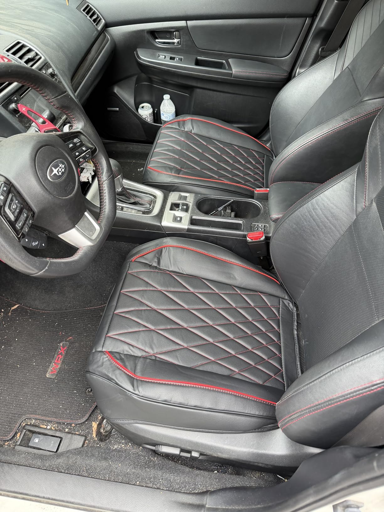 CAR PASS 2 Pack Leather Front Car Seat Covers, Bottom Seat Covers Full Wrapped with Storage Pocket, Anti-Slip Leather Seat Protectors, Waterproof Seat Cushion Pad Universal Fit Sedan SUV Truck, Black customer photo 1