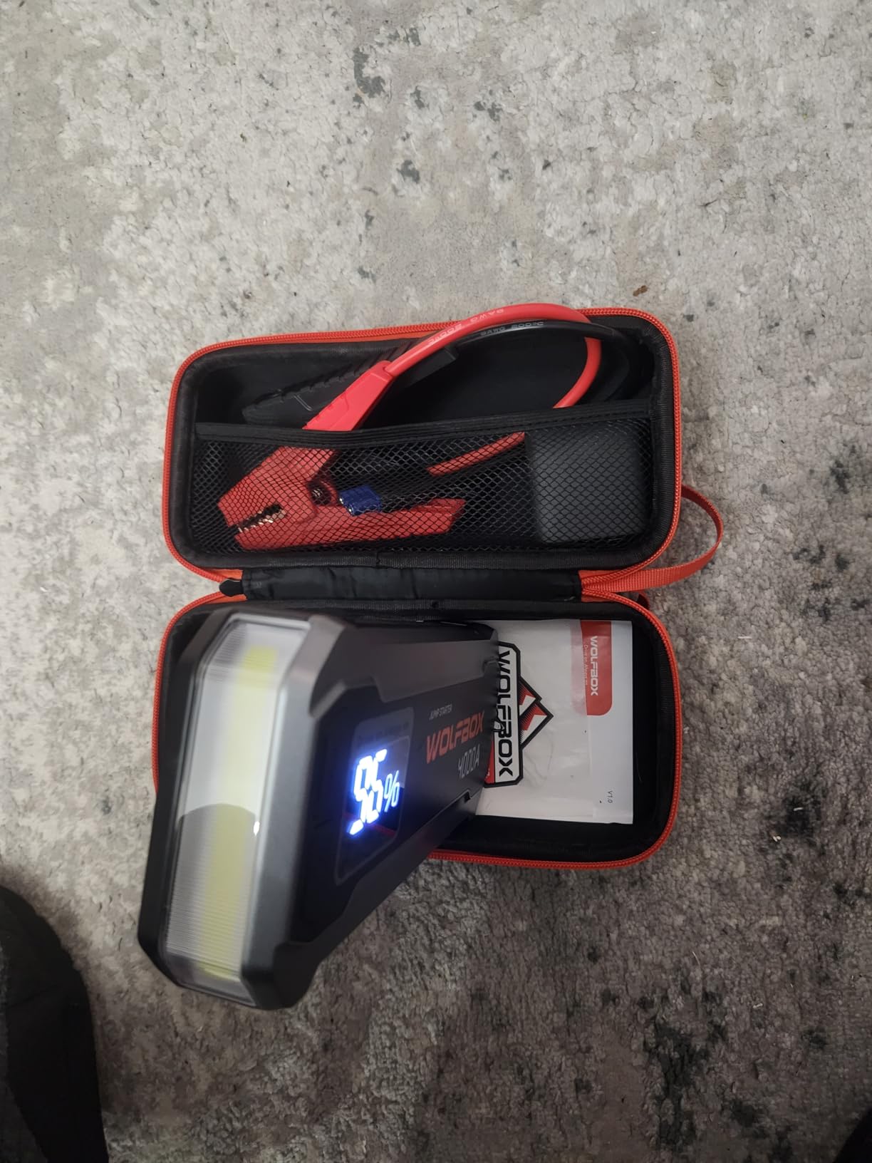 WOLFBOX 4000A Jump Starter, 12V Car Battery Jumper Starter Portable with 65W Quick Charger, LED Display, 88.8Wh Booster Jump Box Pack (10L Gas 10L Diesel Engine) customer photo 1