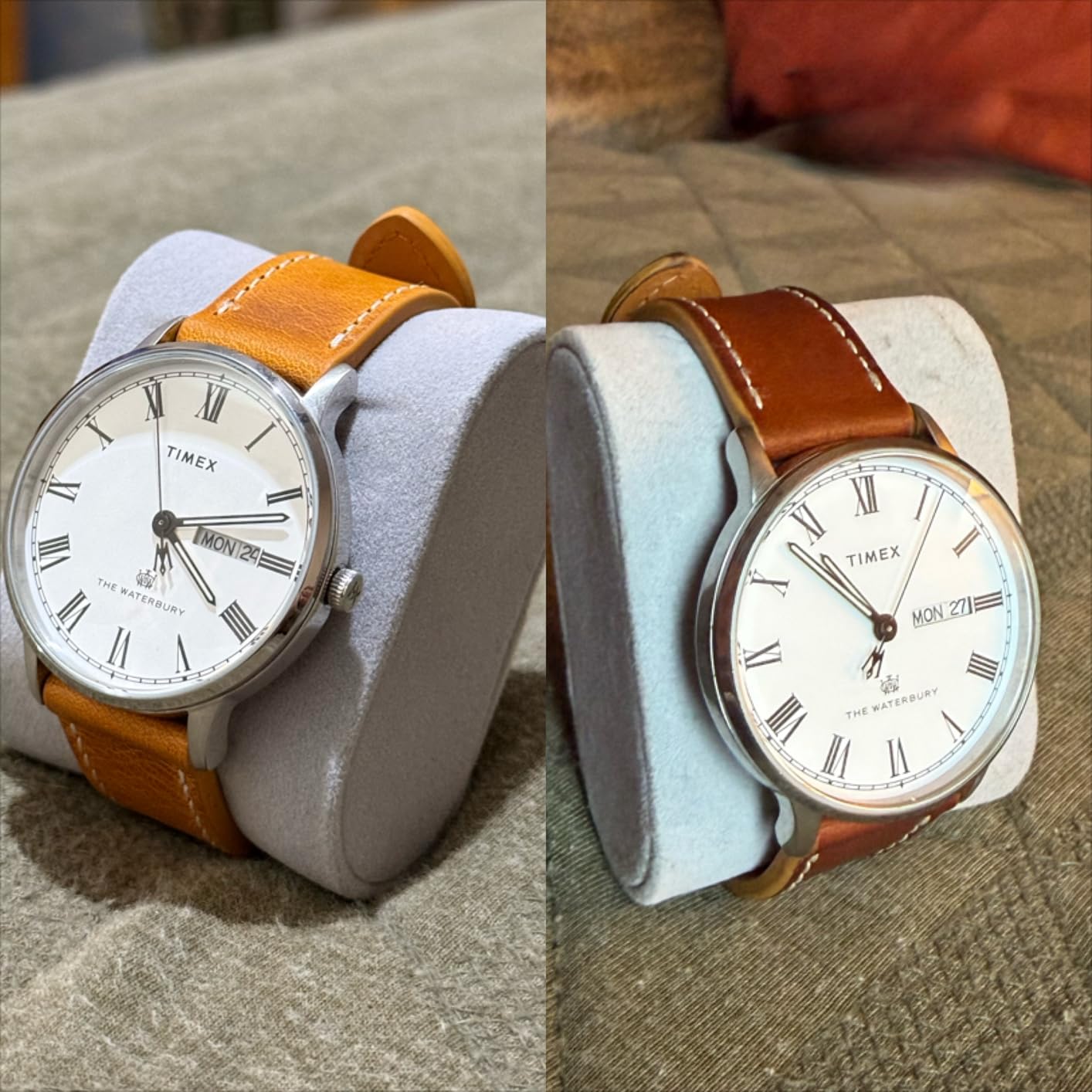 Benchmark Leather Watch Band - Italian Vegetable Tanned Leather - Smooth or Rustic Pull-Up Full Grain Leather Watch Strap - Quick Release Spring Bars customer photo 1