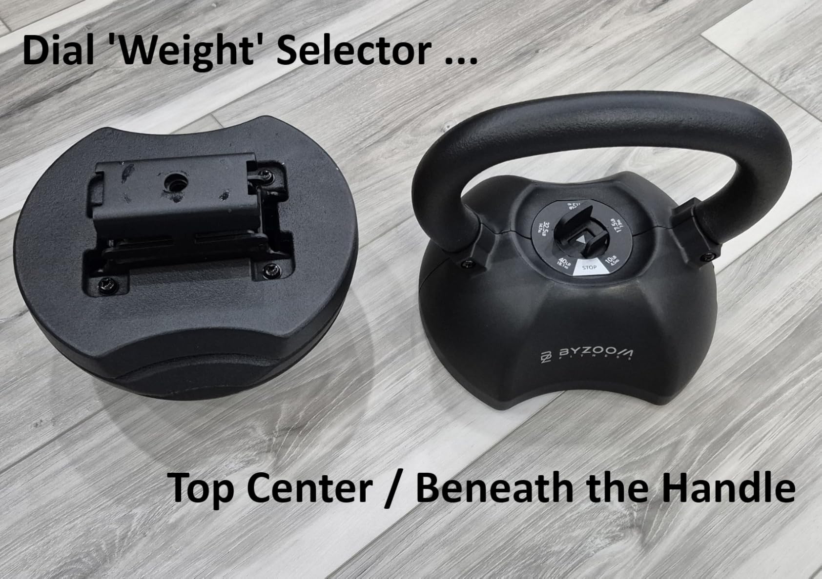 BYZOOM FITNESS Pure Series Adjustable Kettlebell 30/40/50LB - 5-IN-1 Weight Change, Patented Quick-Change Mechanism, Ergonomic Curved Handle for Home Gym, Strength Training, HIIT customer photo 1