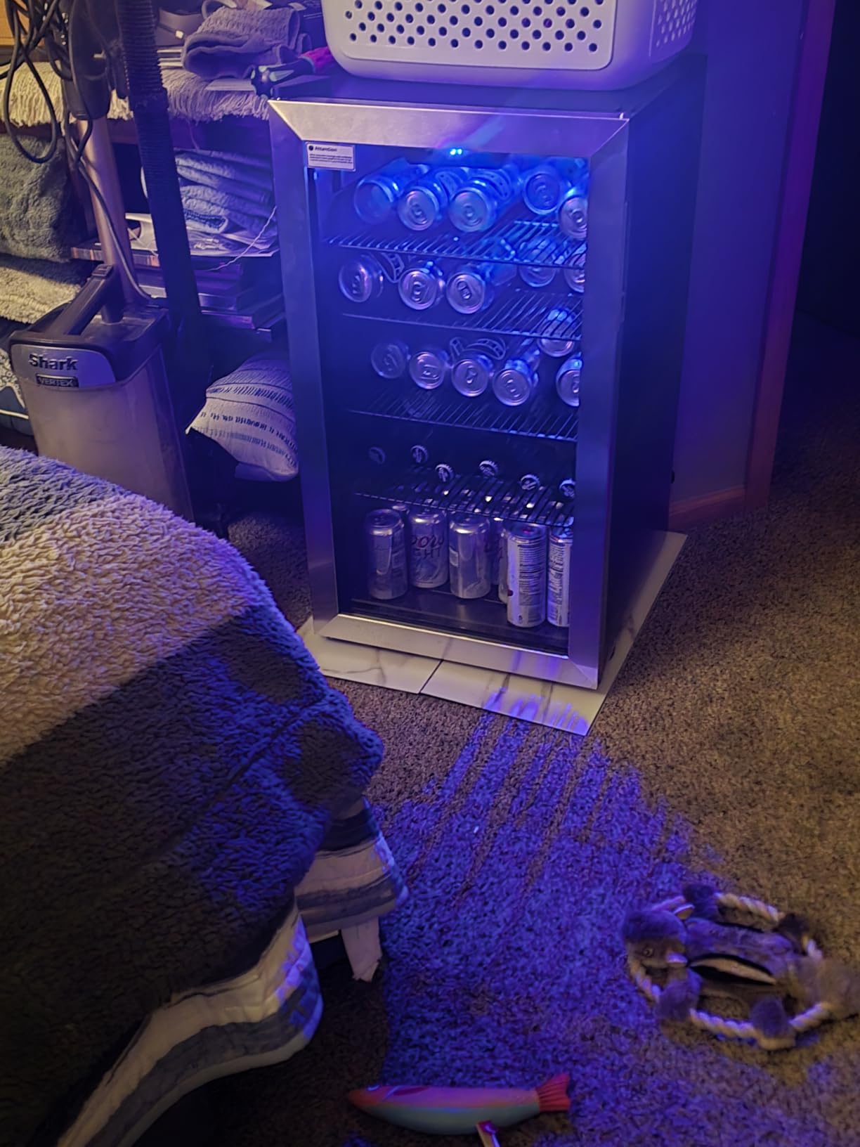 Feelfunn 126 Can Beverage Refrigerator, Glass Door Mini Fridge, 3.2 Cu.Ft | 34-64°F digital temperature control, quiet cooling and adjustable shelves for kitchens, offices, dorms and home bars customer photo 1