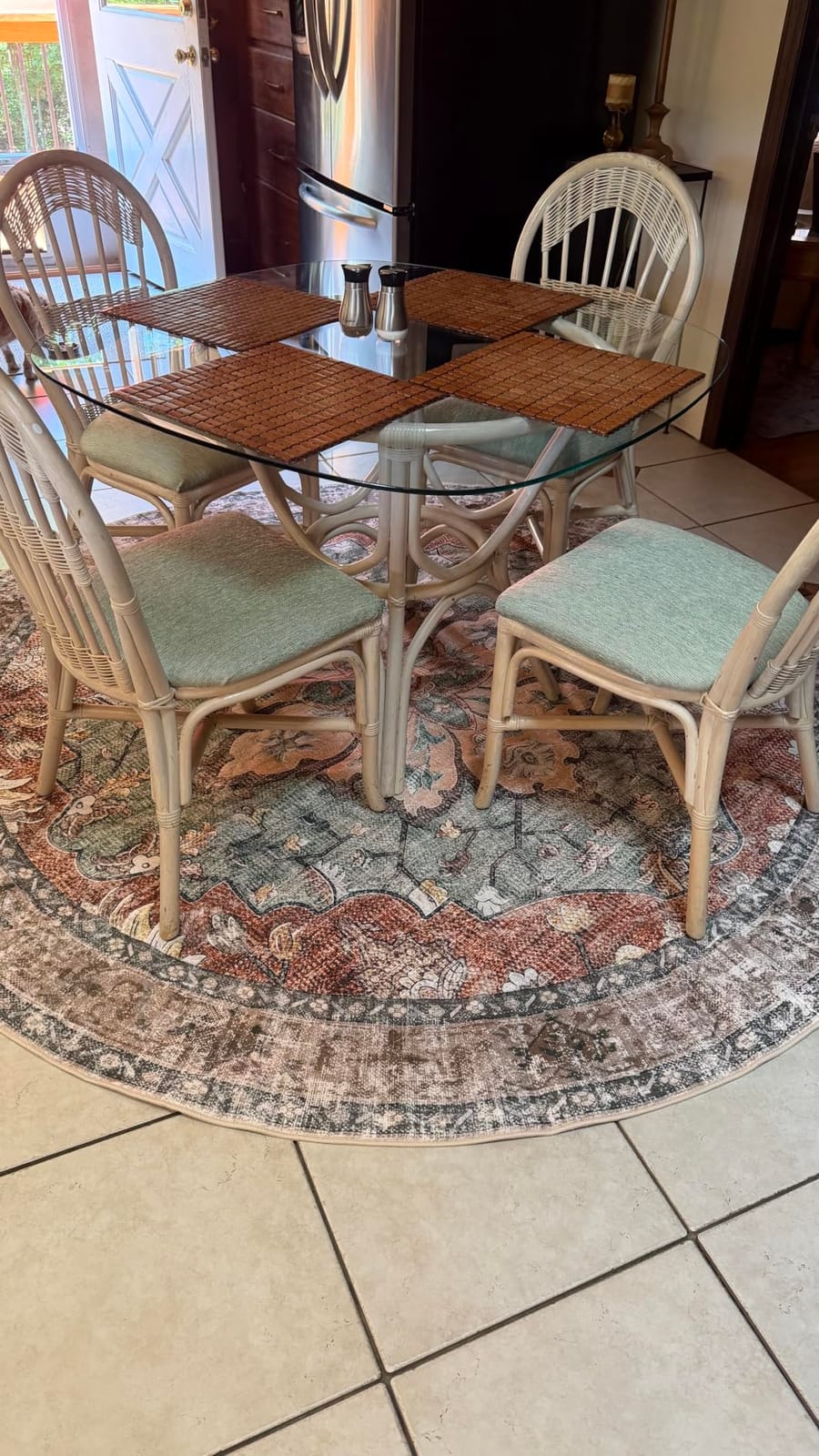 RELEANY Washable Area Rug, Large 9'x12', Brick/Brown/Green | Non-Slip, Water Repellent, Pet Friendly, Easy to Clean, Vintage Floral Boho Decor for Living Room Bedroom Dining Room customer photo 1