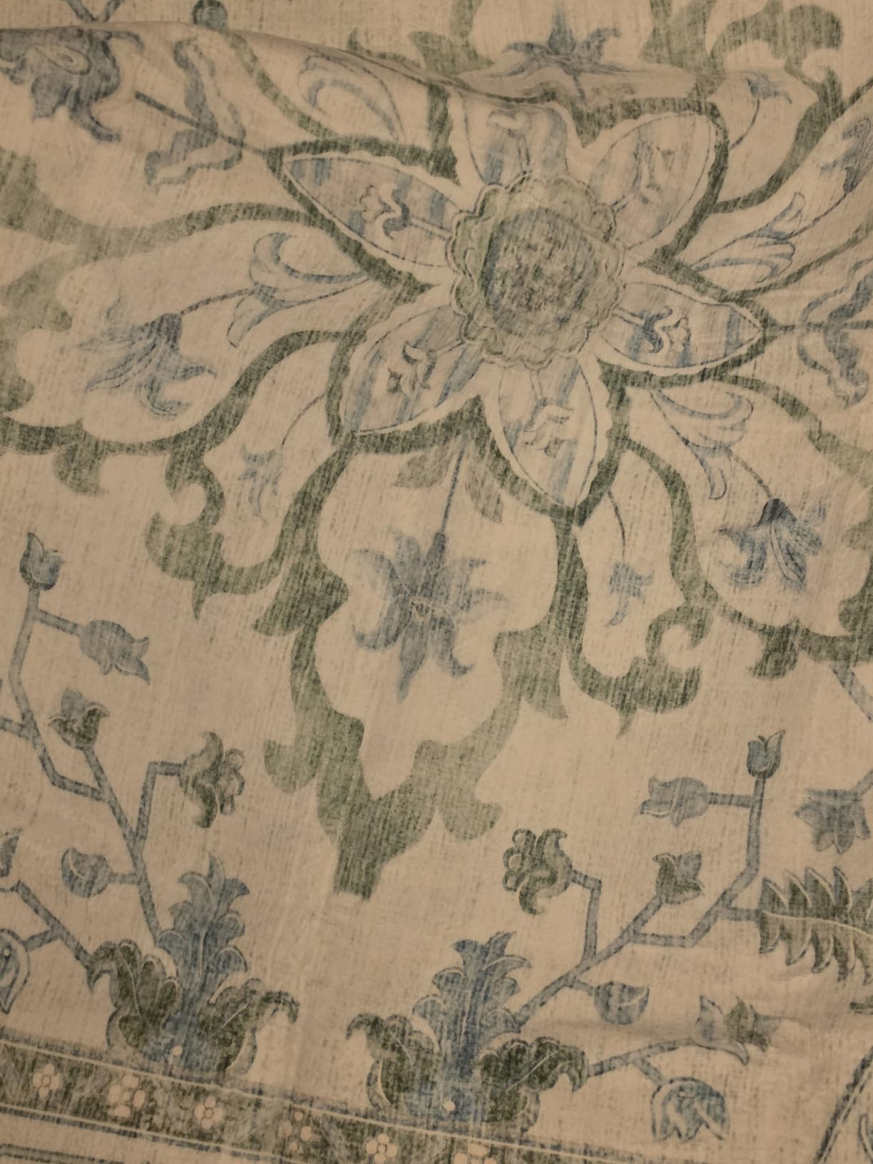 RELEANY Washable Area Rug, Round 6ft, Brick/Brown/Green | Non-Slip, Water Repellent, Pet Friendly, Easy to Clean, Vintage Floral Boho Decor for Living Room Bedroom Dining Room customer photo 2
